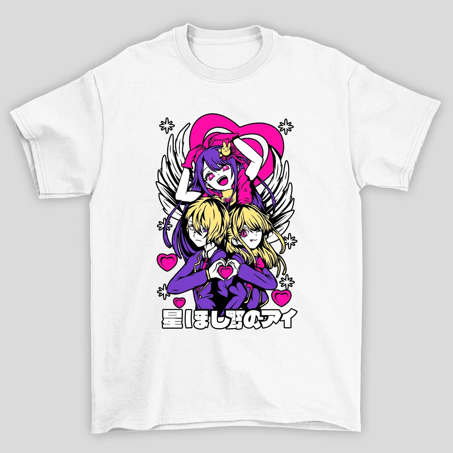 Camiseta Básica Unissex Ai Hoshino e Filhos Oshi No Ko