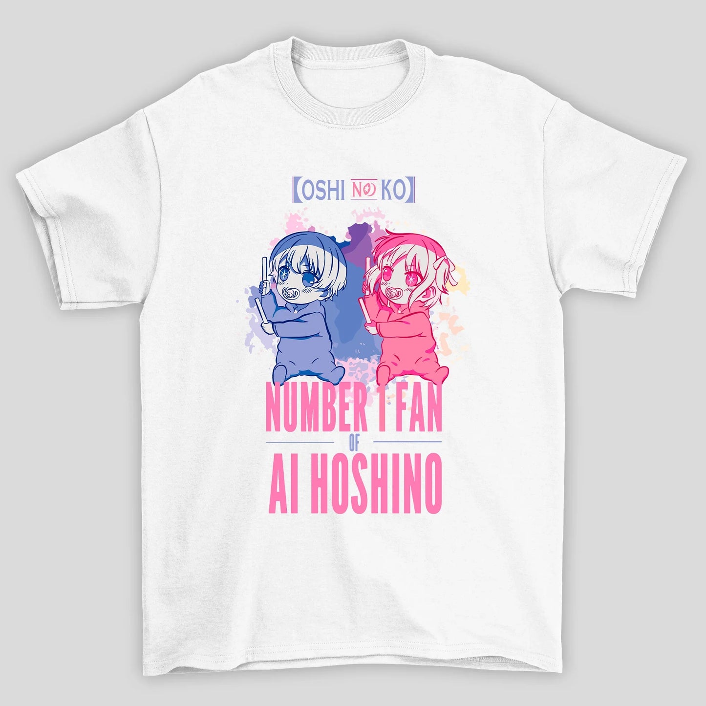 Camiseta Básica Unissex Aqua e Ruby Number 1 Fan Oshi No Ko