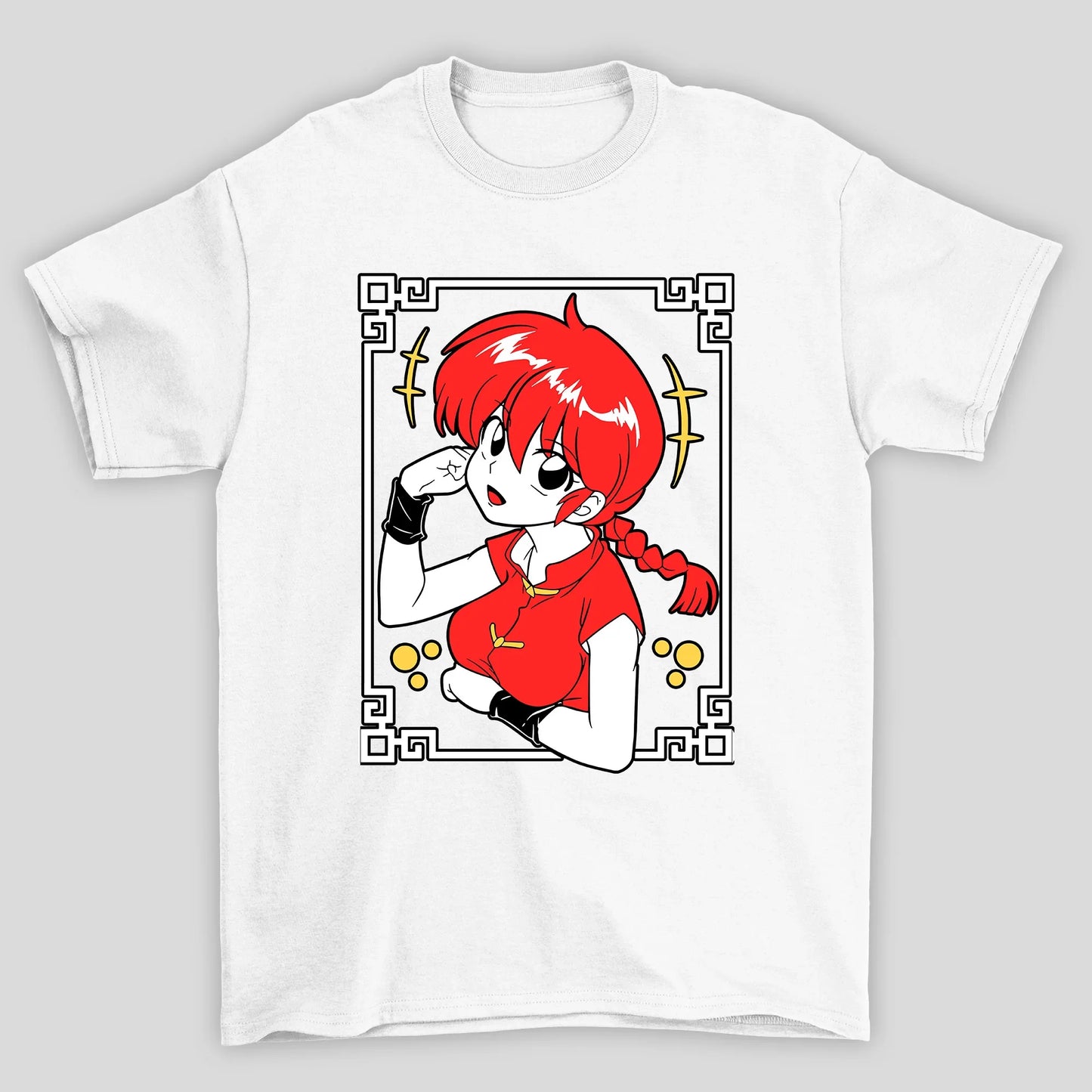 Camiseta Básica Unissex Ranma Saotome Adornos