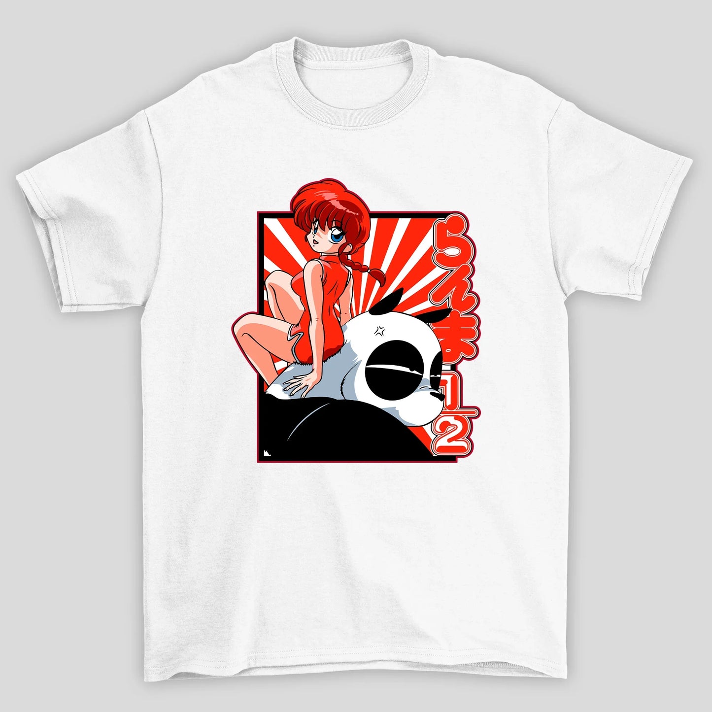 Camiseta Básica Unissex Ranma Saotome Kanji Panda