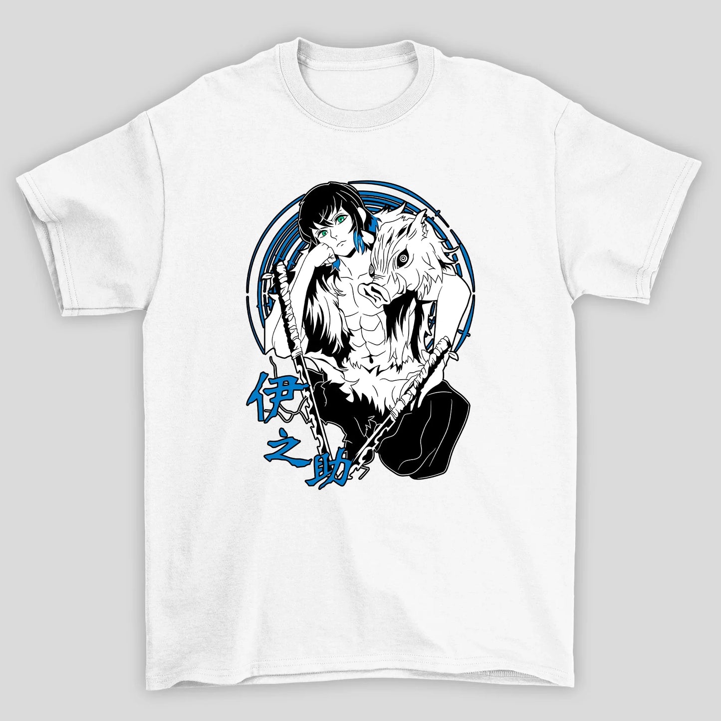 Camiseta Básica Unissex Demon Slayer Inosuke Sem Mascara Kani
