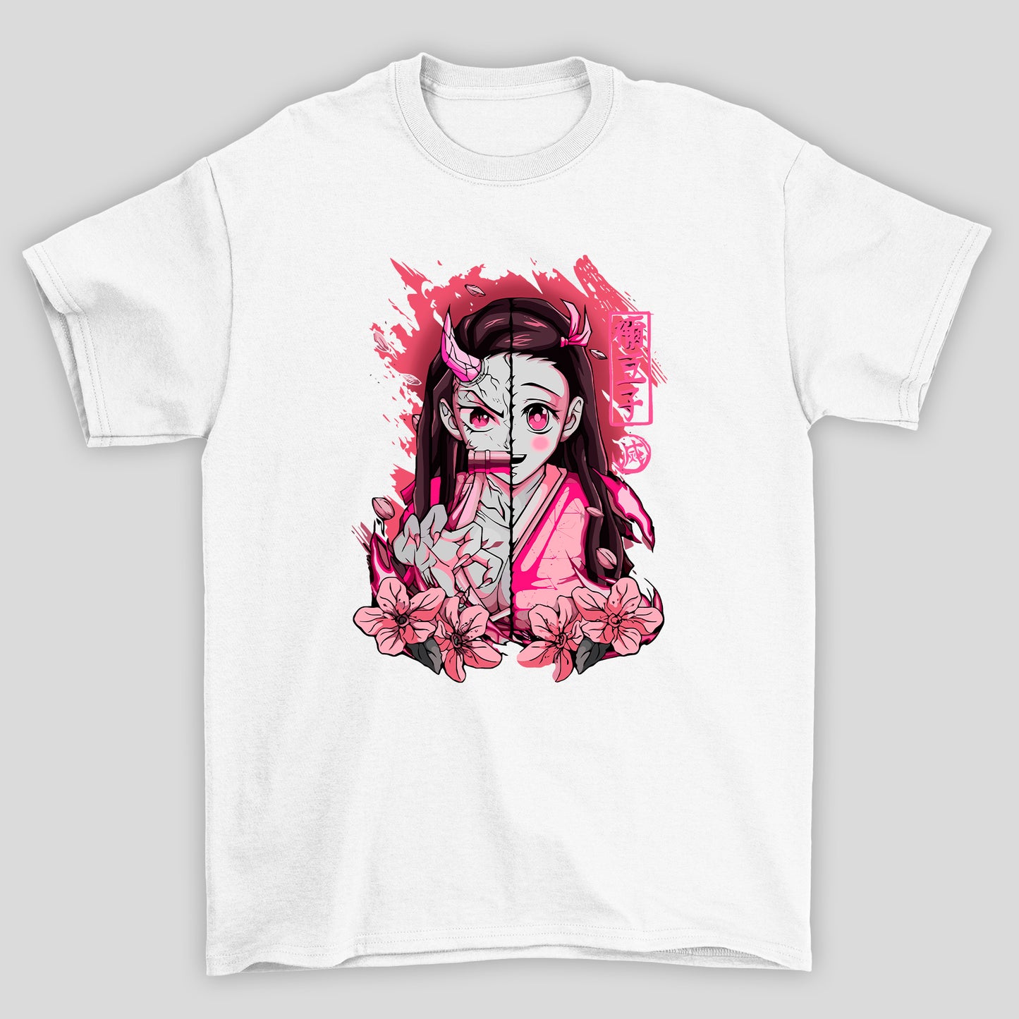 Camiseta Básica Unissex Demon Slayer Nezuko Flor