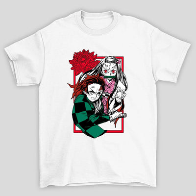 Camiseta Básica Unissex Demon Slayer Nezuko Tanjiro Flor