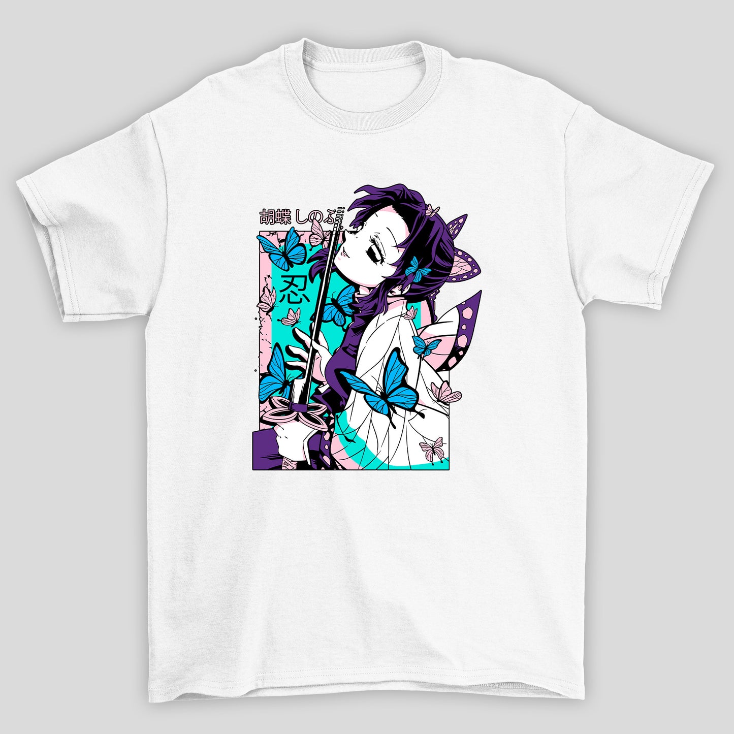Camiseta Básica Unissex Demon Slayer Shinobu Borboleta