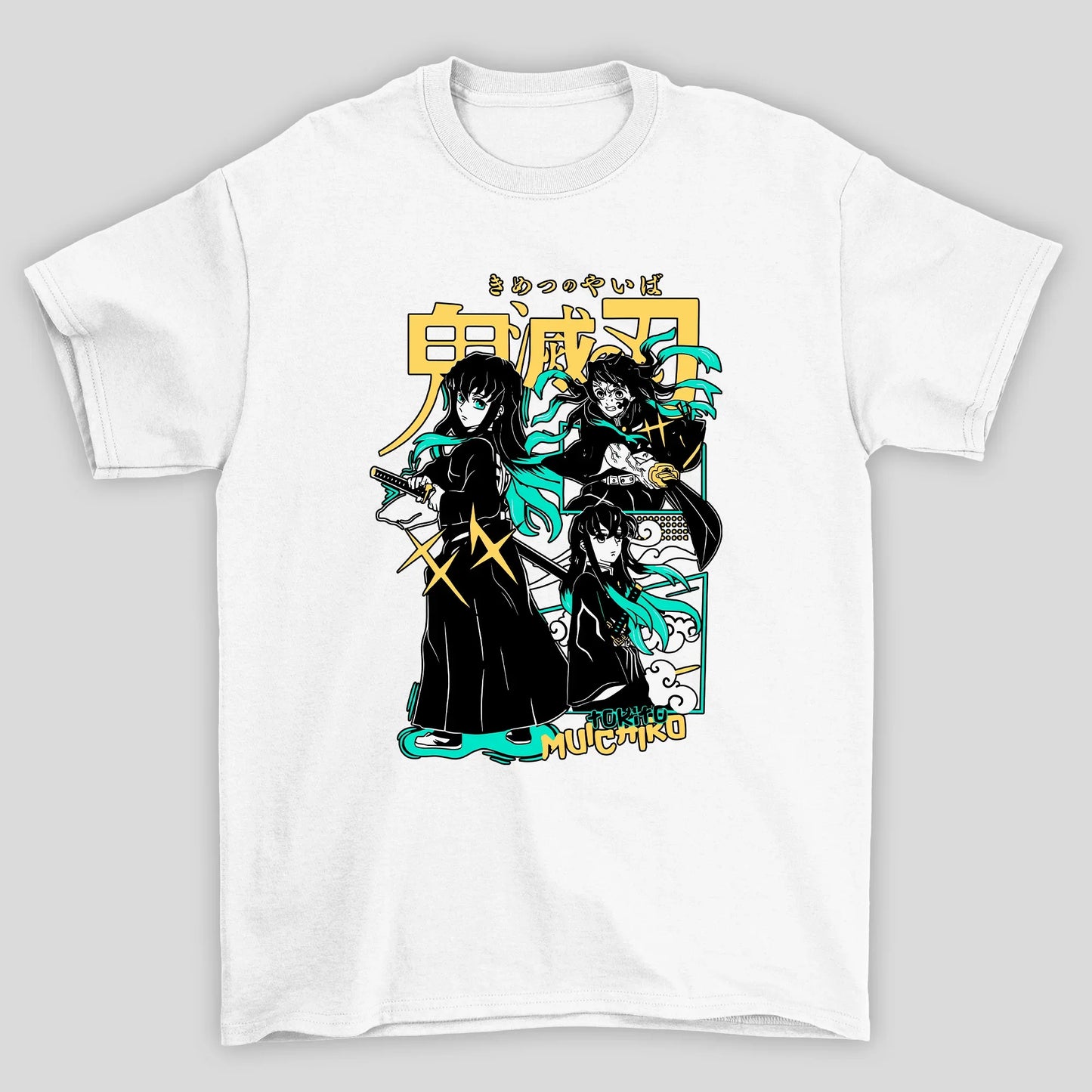 Camiseta Básica Unissex Demon Slayer Tokito Kanji