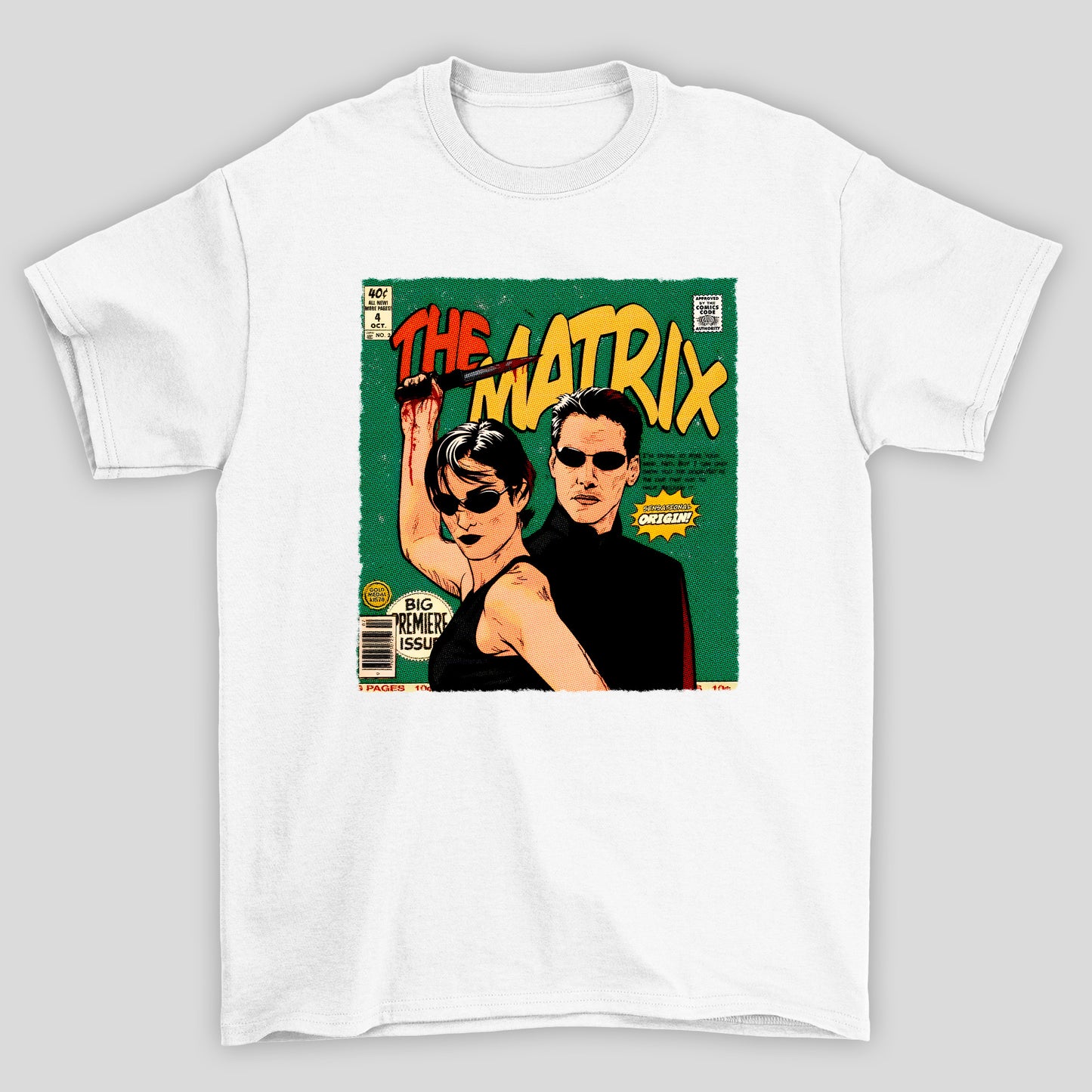 Camiseta Básica Unissex Capa Hq Neo Trinity Matrix
