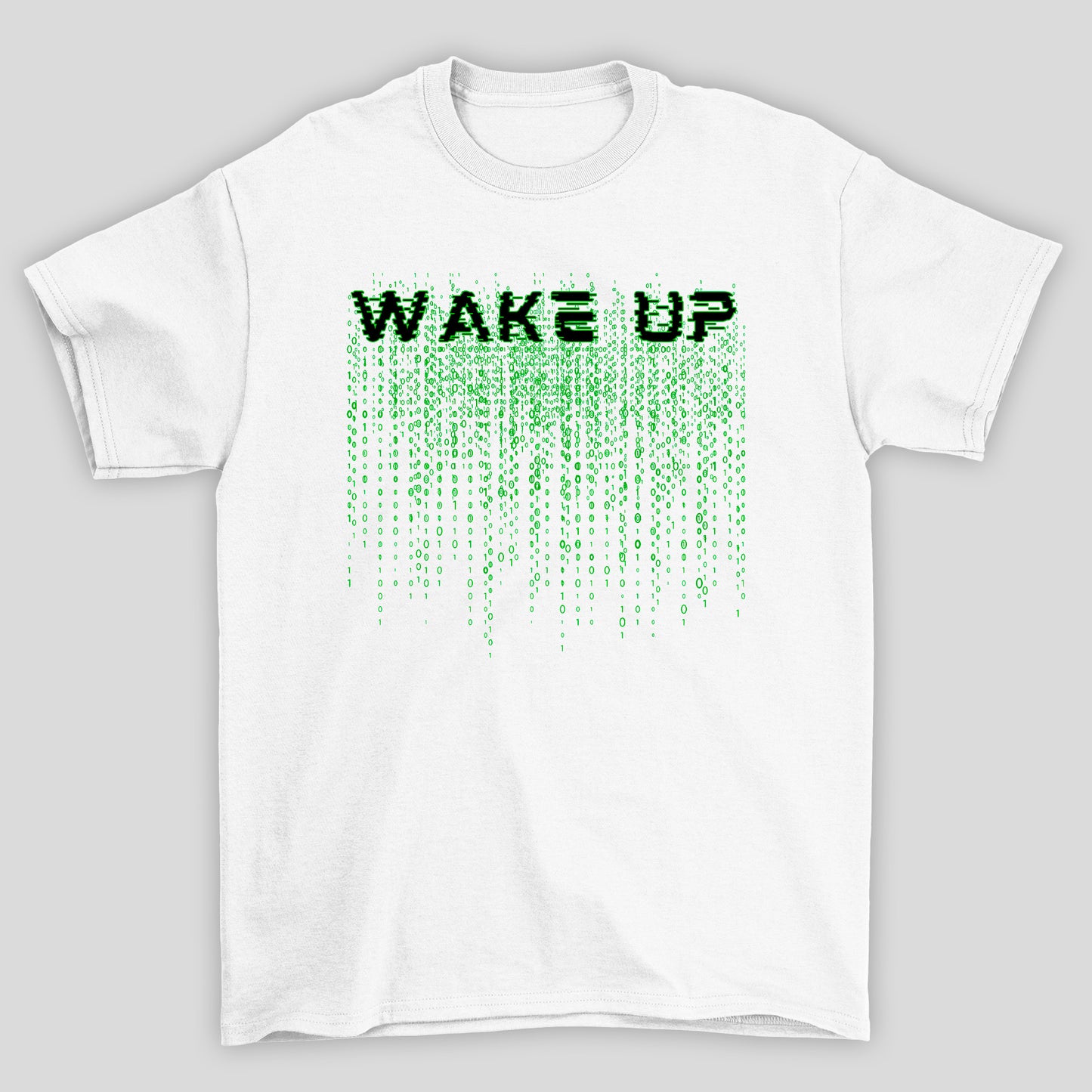 Camiseta Básica Unissex Wake Up Binarios Matrix