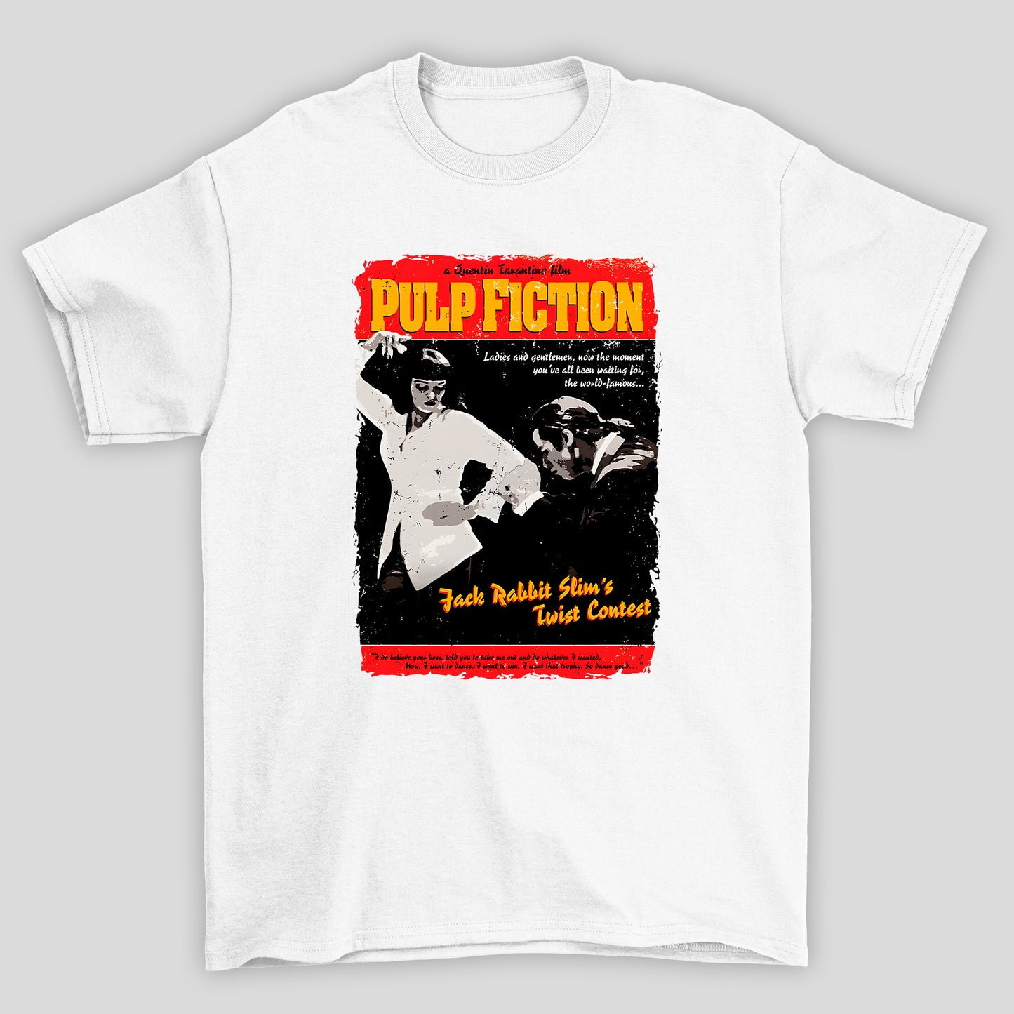 Camiseta Básica Unissex Poster Antigo Pulp Fiction
