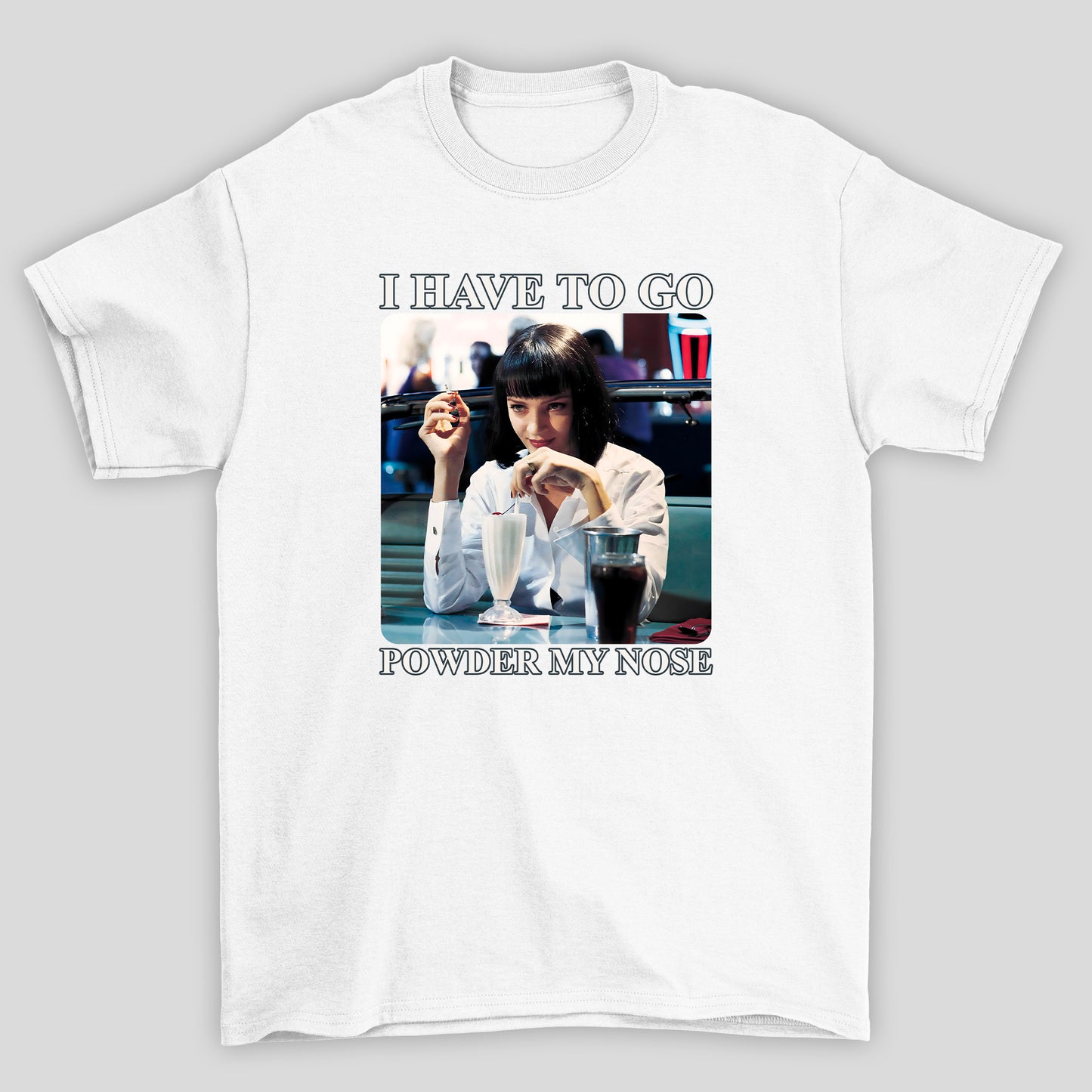 Camiseta Básica Unissex Mia Poder My Nose Pulp Fiction