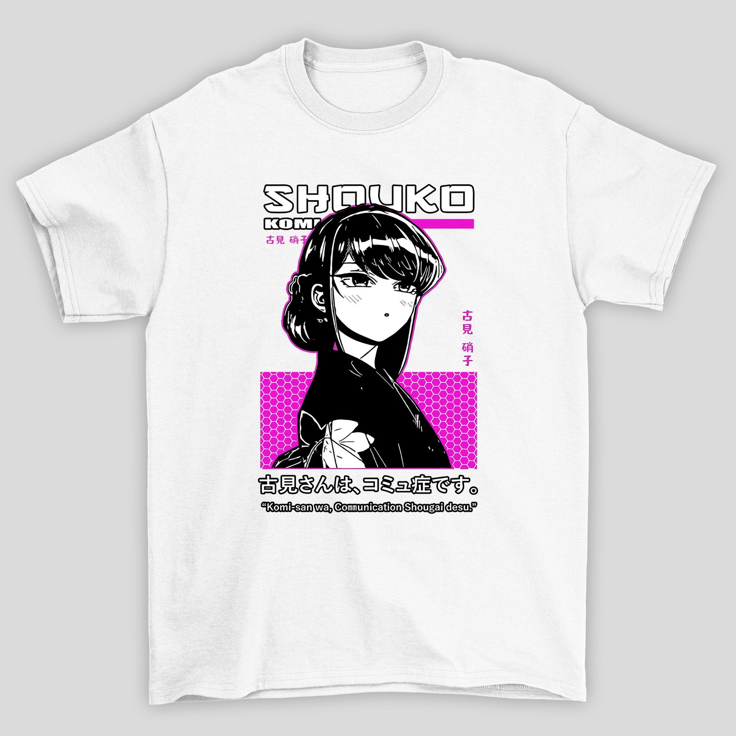 Camiseta Básica Unissex Shoukokanji Komi Cants Communicate