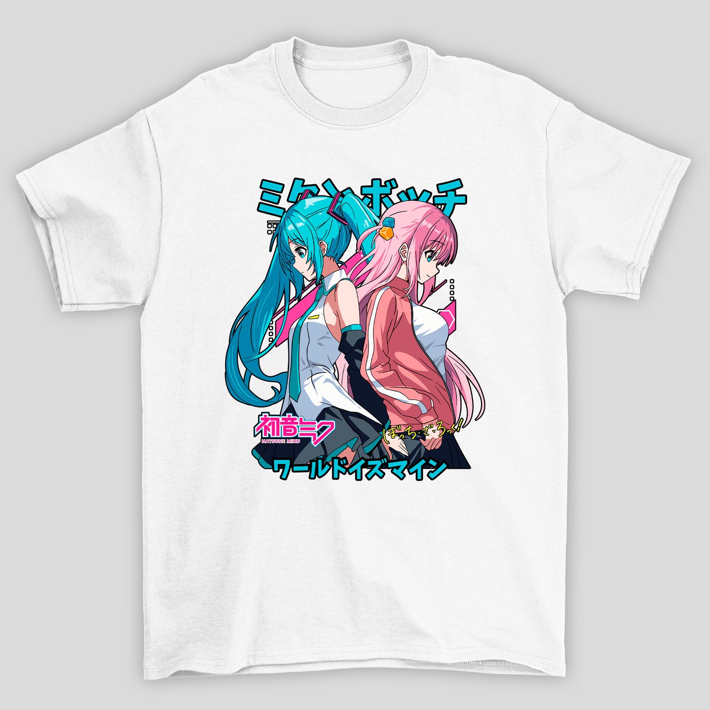 Camiseta Básica Unissex Gotou Miku Kanji Bocchi The Rock