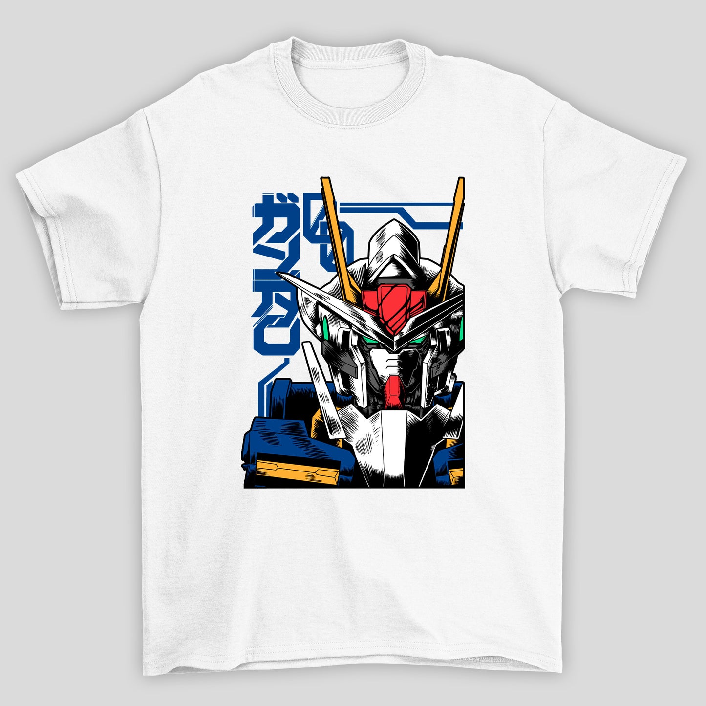 Camiseta Básica Unissex Gundam Kanji 00 Face