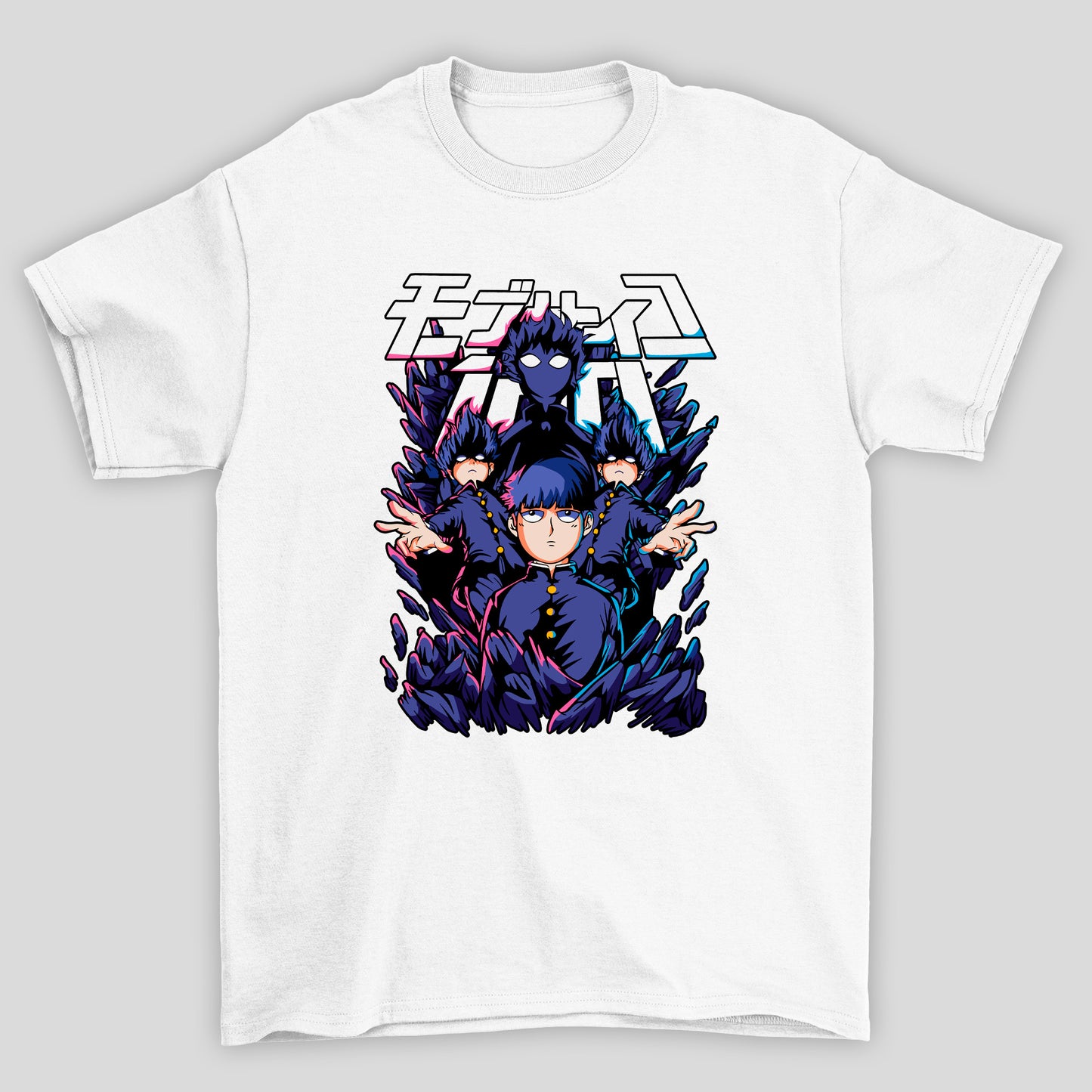 Camiseta Básica Unissex Shigeo Kageyama Pokerface Kanji Mob Psycho 100