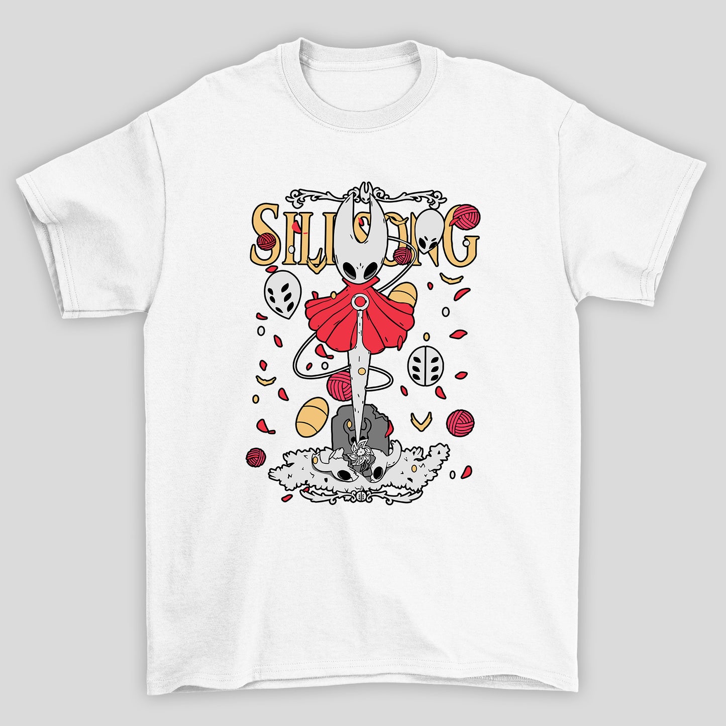 Camiseta Básica Unissex Hollow Knight Silksong Hornet Tumulo