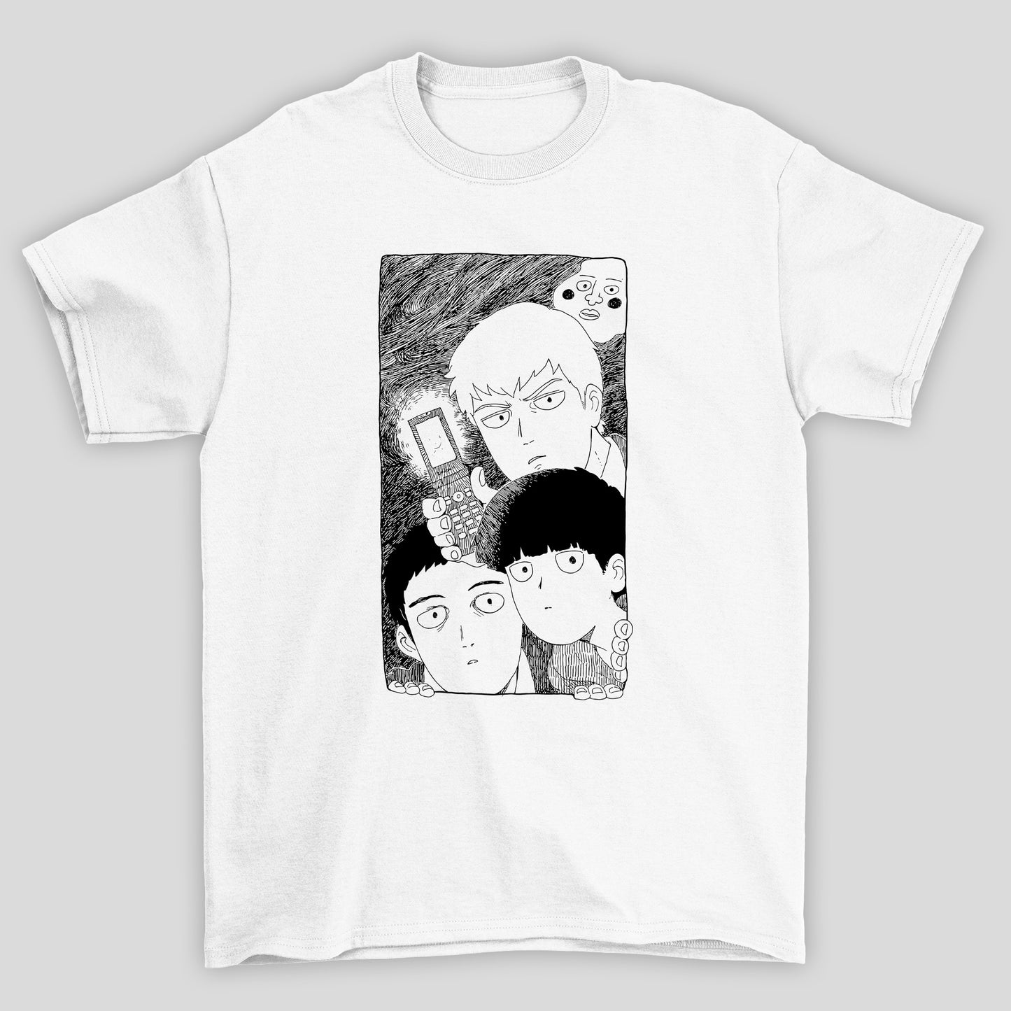 Camiseta Básica Unissex Personagens Celular Mob Psycho 100