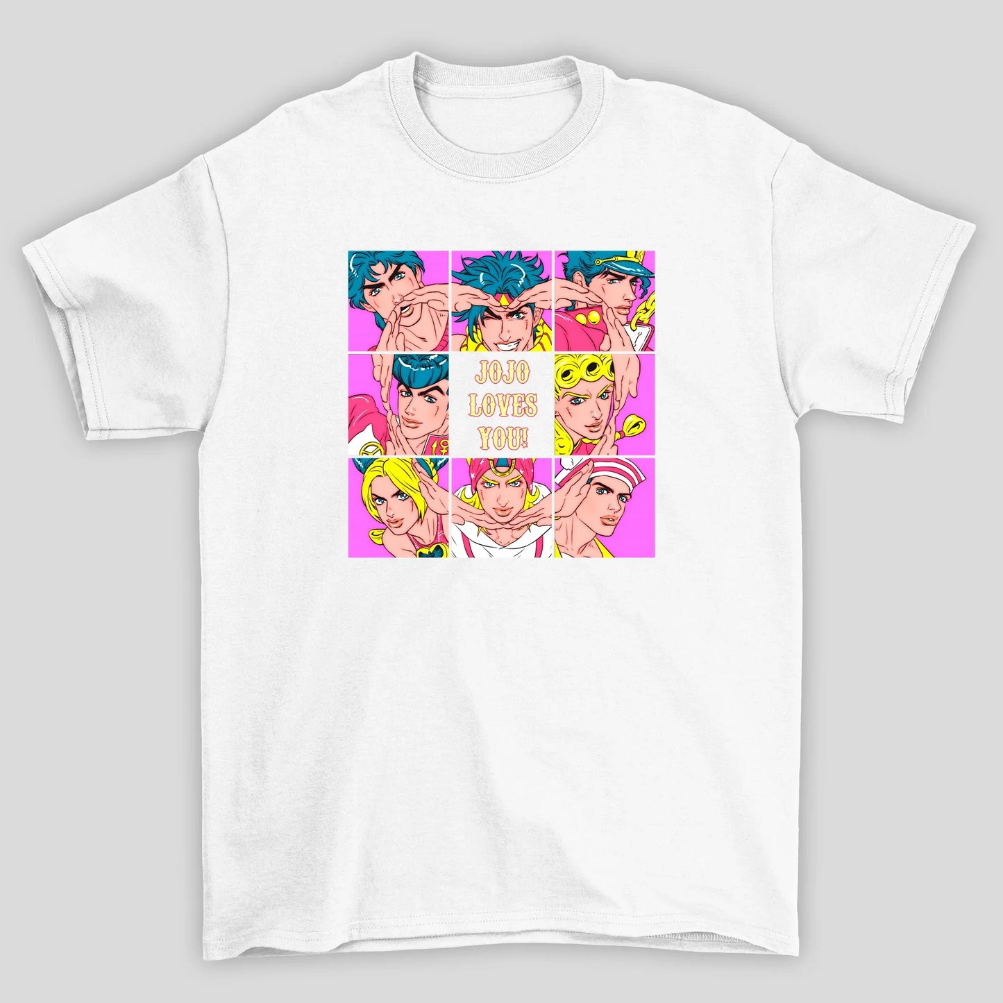 Camiseta Básica Unissex JoJo no Kimyou na Bouken Jojo Loves