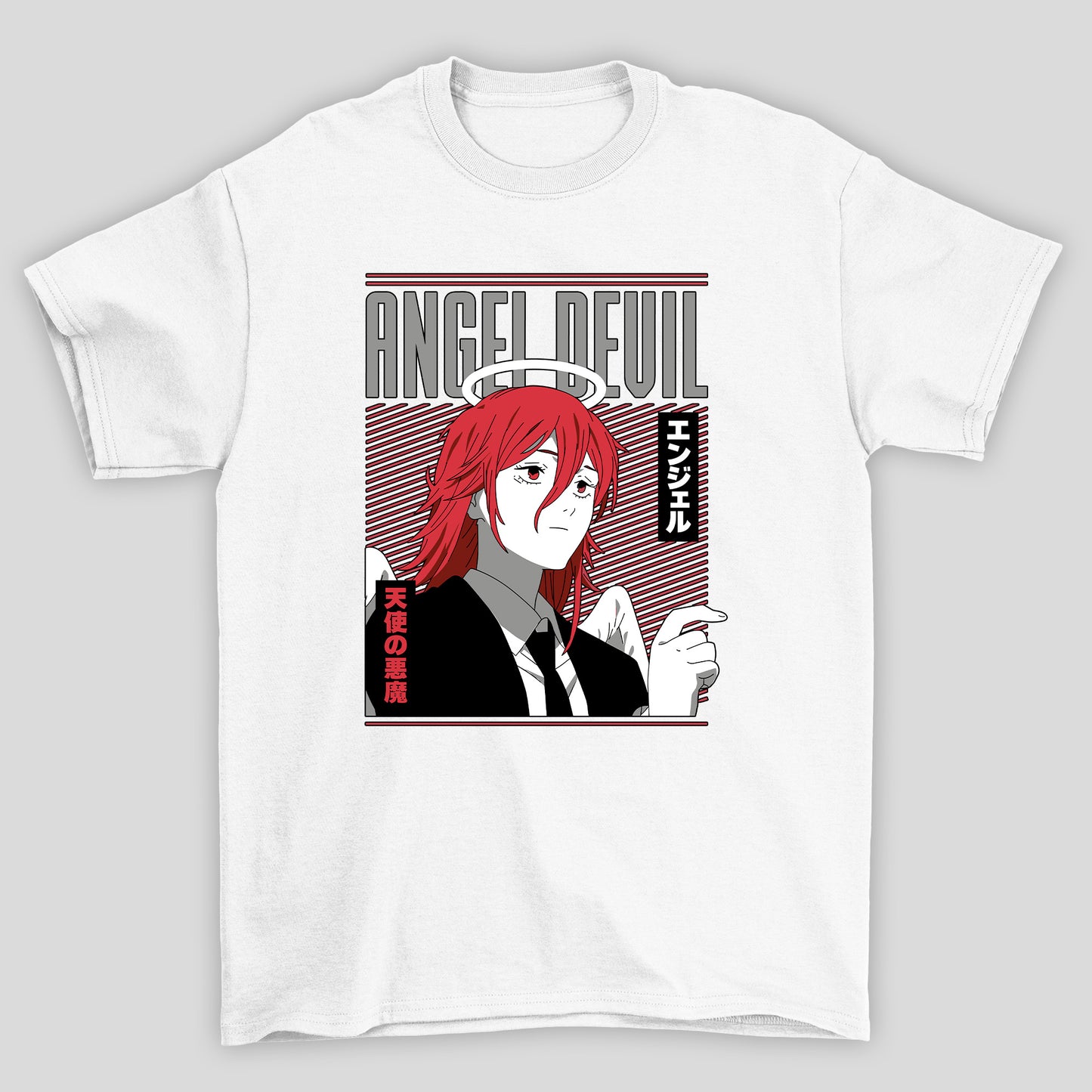 Camiseta Básica Unissex Chainsaw Man Angel Devil Kenji