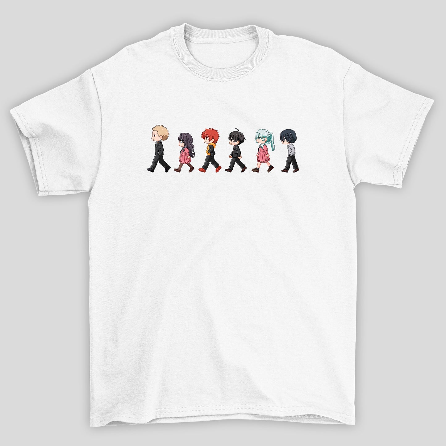 Camiseta Básica Unissex Kaoru Hana Chibbi Personagens Andando