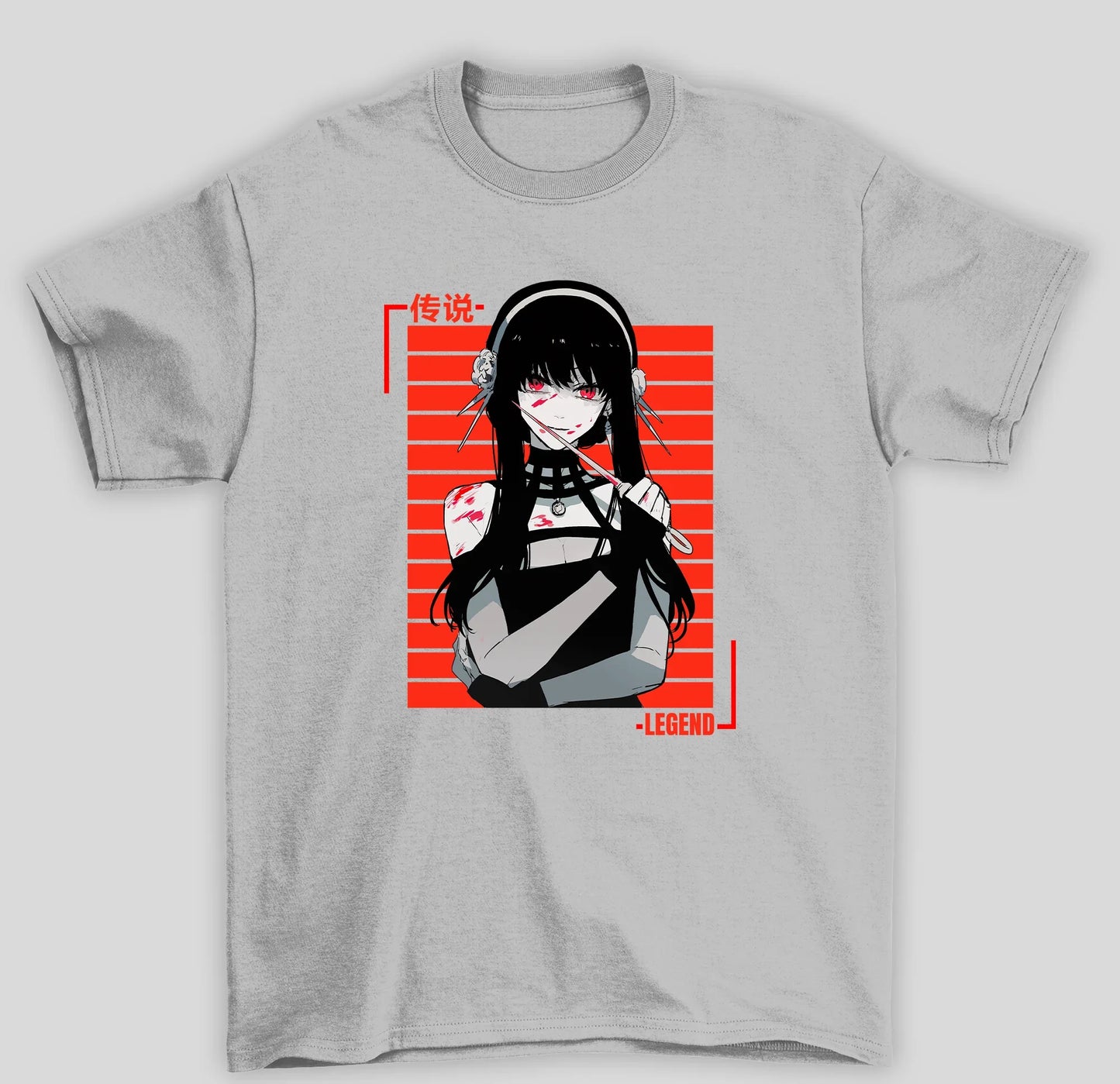 Camiseta Básica Unissex Spy x Family Yor Forger- cinza