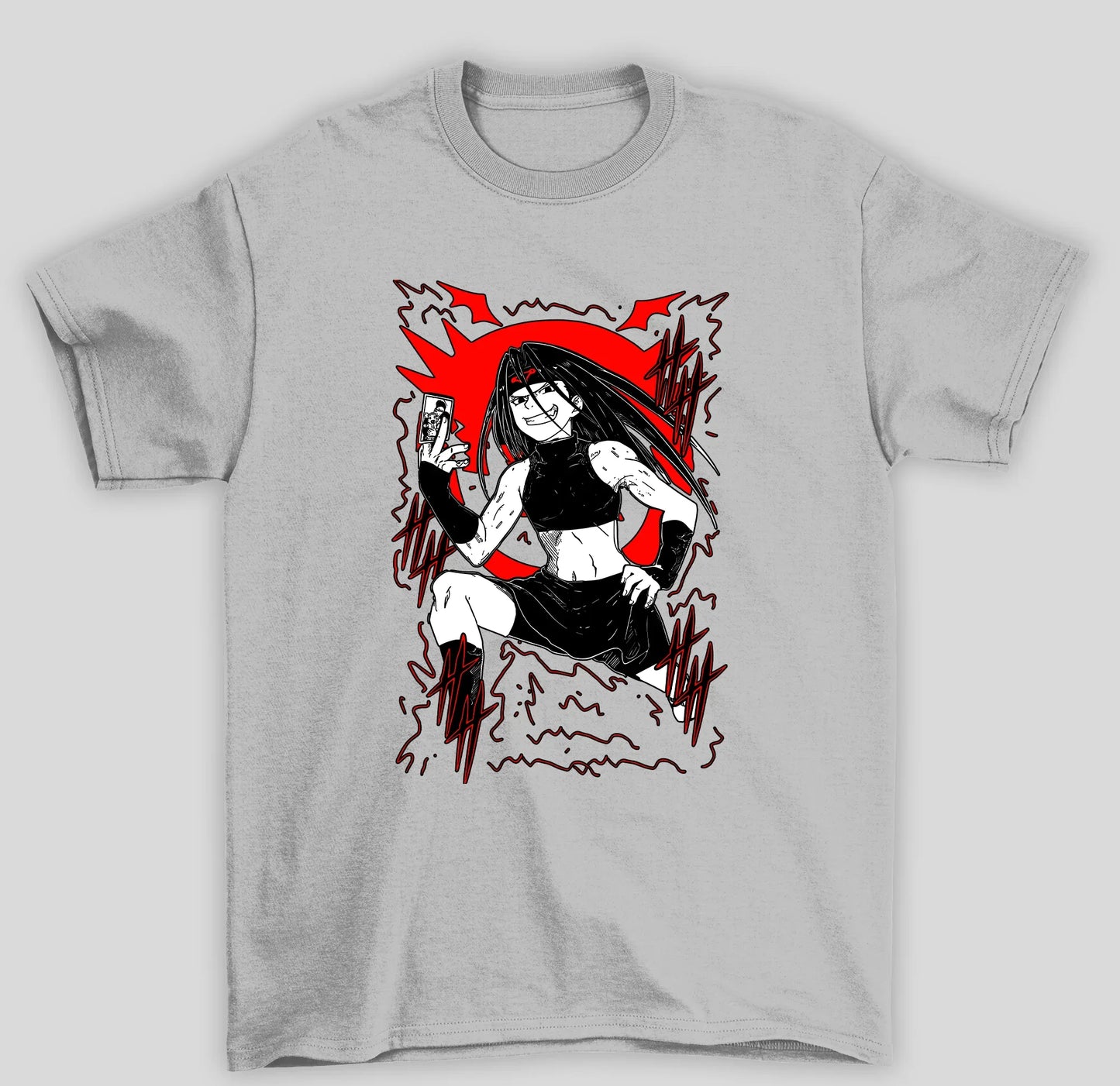 Camiseta Básica Unissex Fullmetal Alchemist Envy- cinza