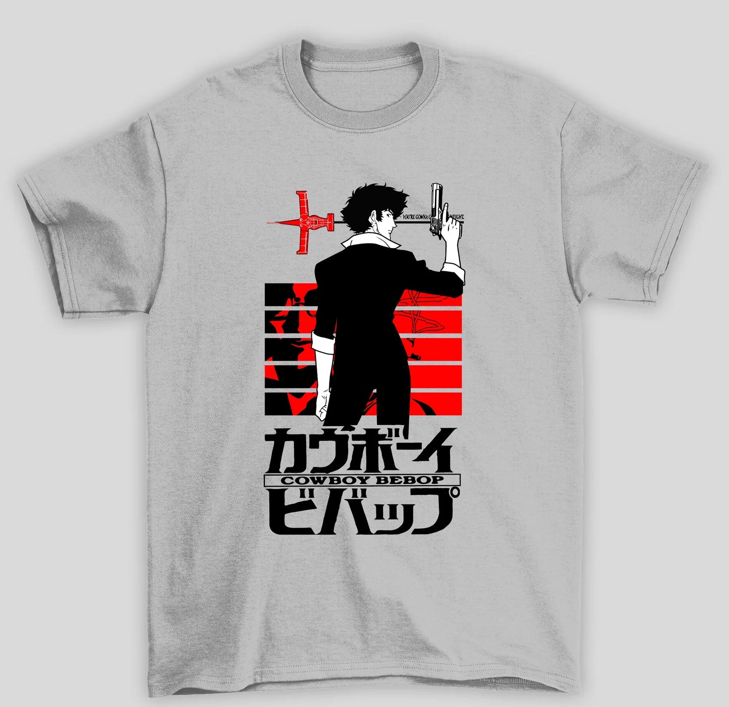 Camiseta Básica Unissex Cowboy Bebop Spike Spiegel- CINZA