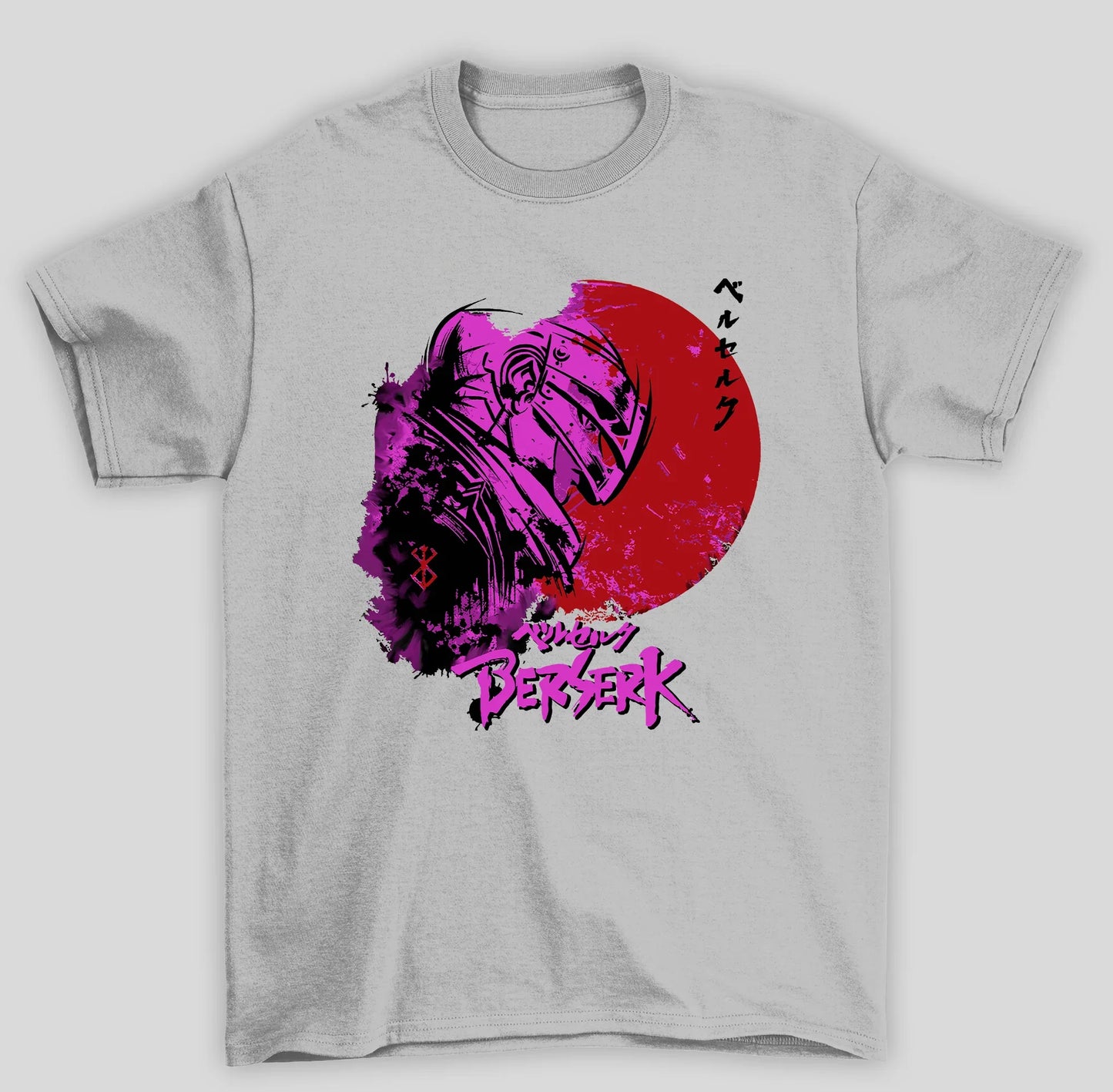 Camiseta Básica Unissex Berserk Anime Mangá- cinza