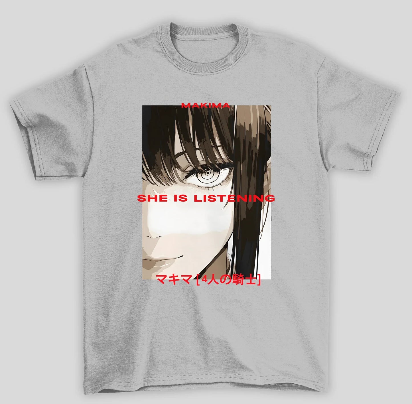 Camiseta Básica Unissex Chainsaw Man Makima She Is Listening
