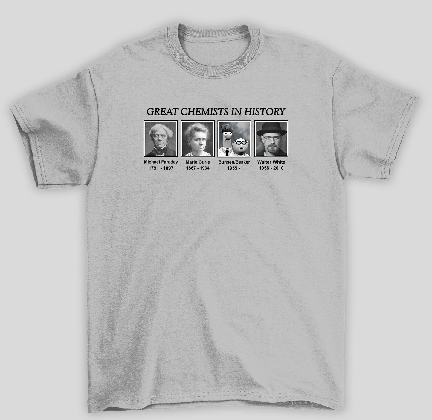 Camiseta Básica Unissex Breaking Bad Meme Chemists- cinza