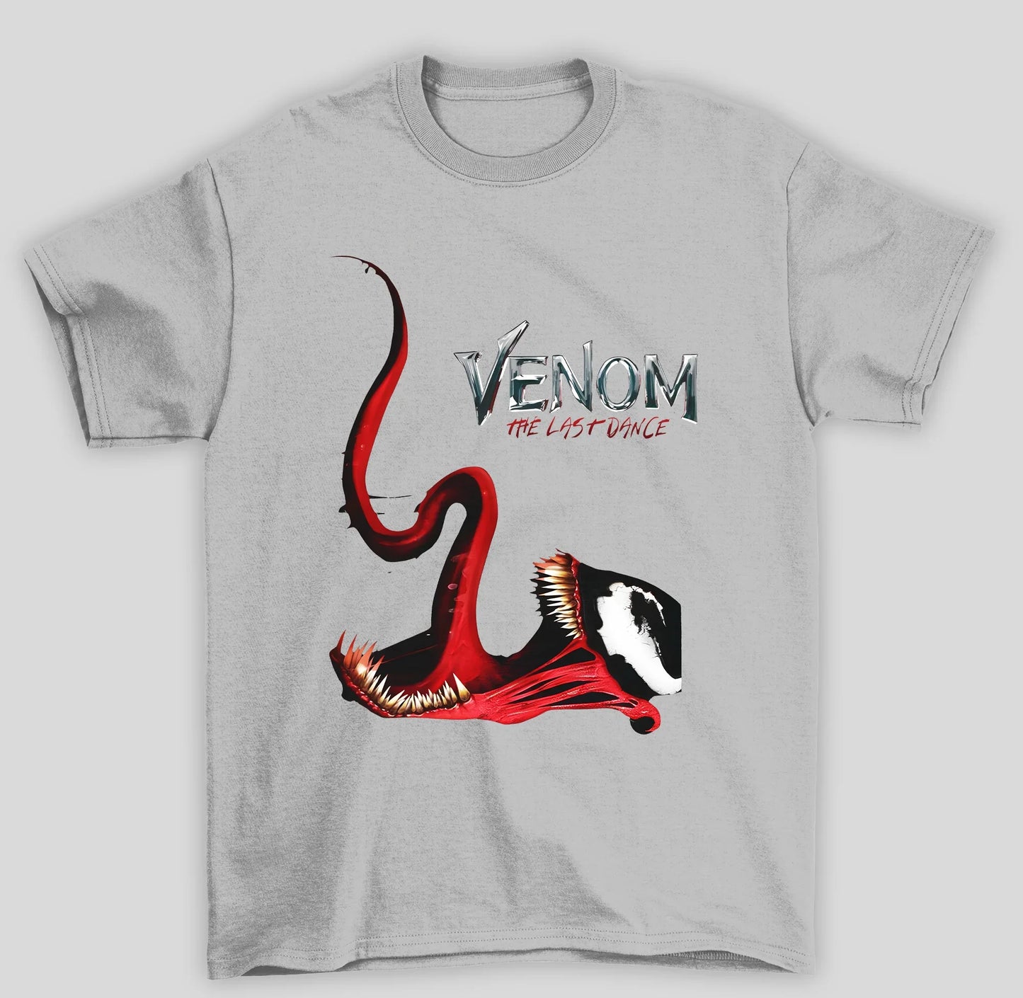 Camiseta Básica Unissex Venom The Last Dance- cinza