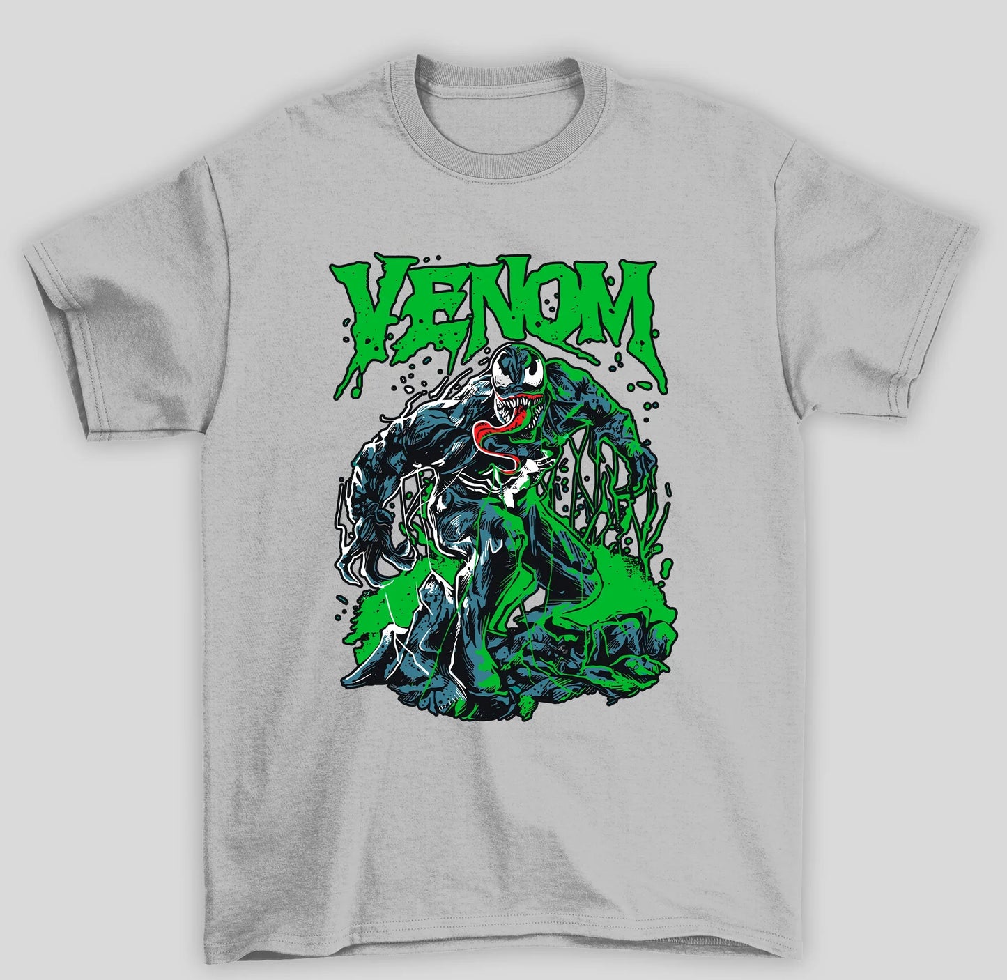 Camiseta Básica Unissex Venom Gosma Verde- cinza