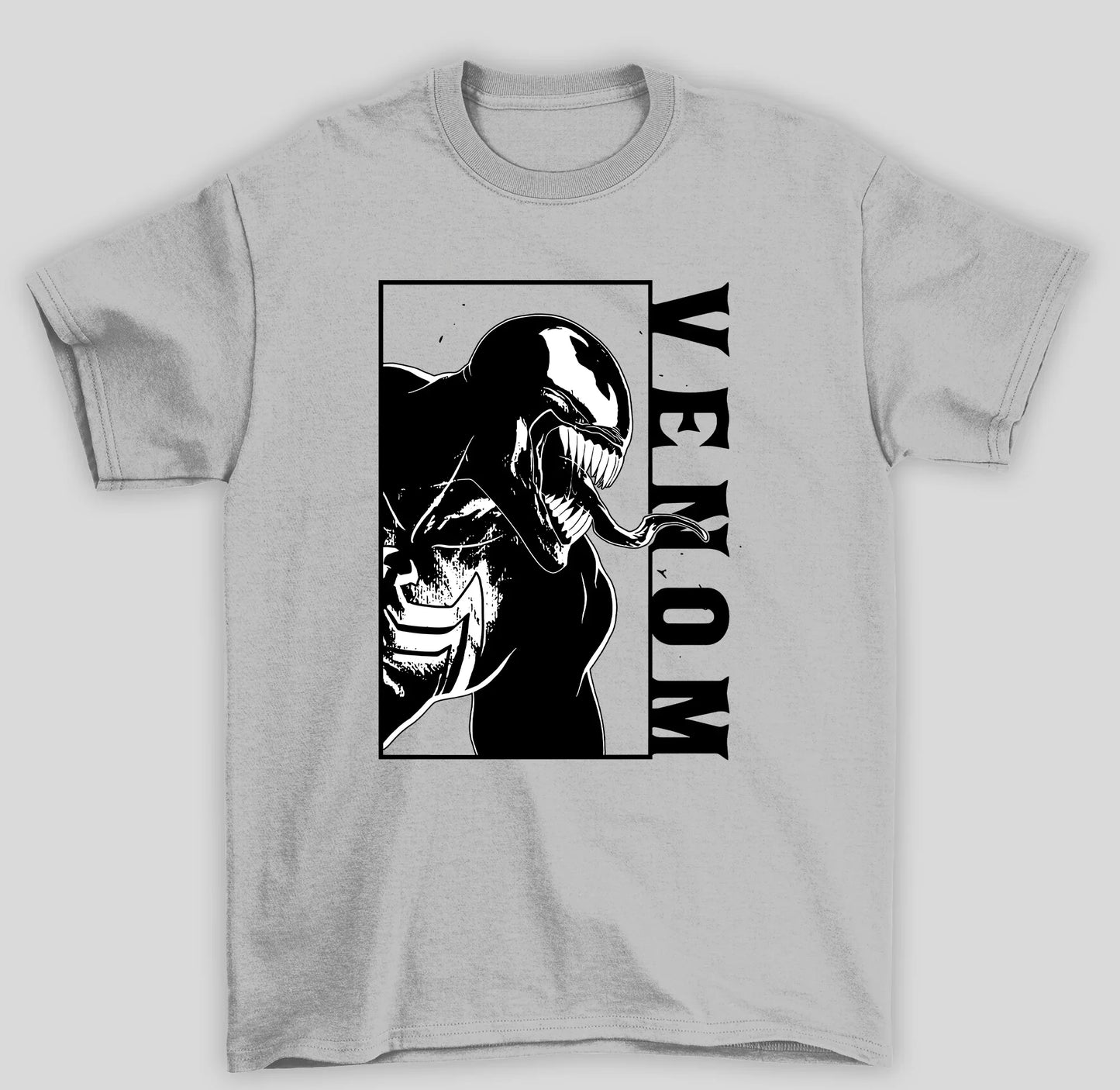 Camiseta Básica Unissex Venom HQ Retangulo- cinza