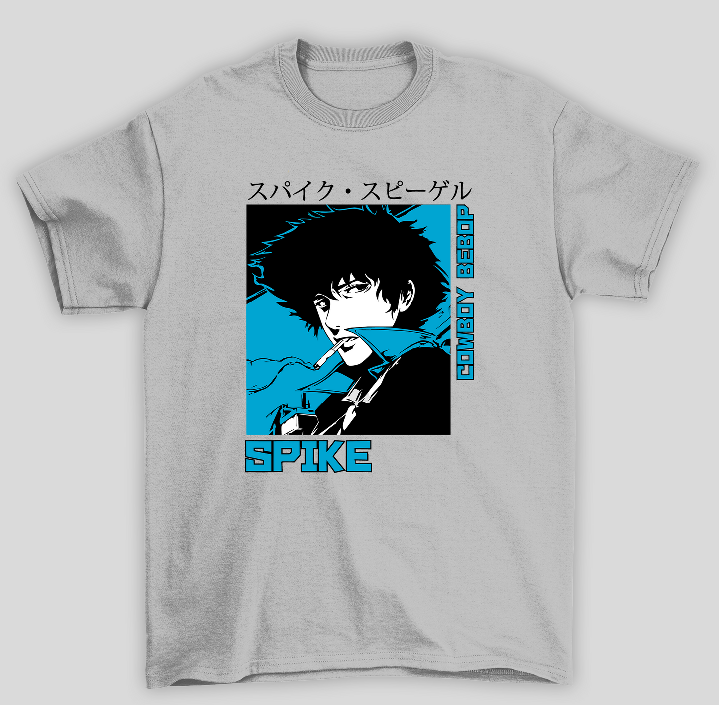 Camiseta Básica Unissex Cowboy Bepop Spike- cinza