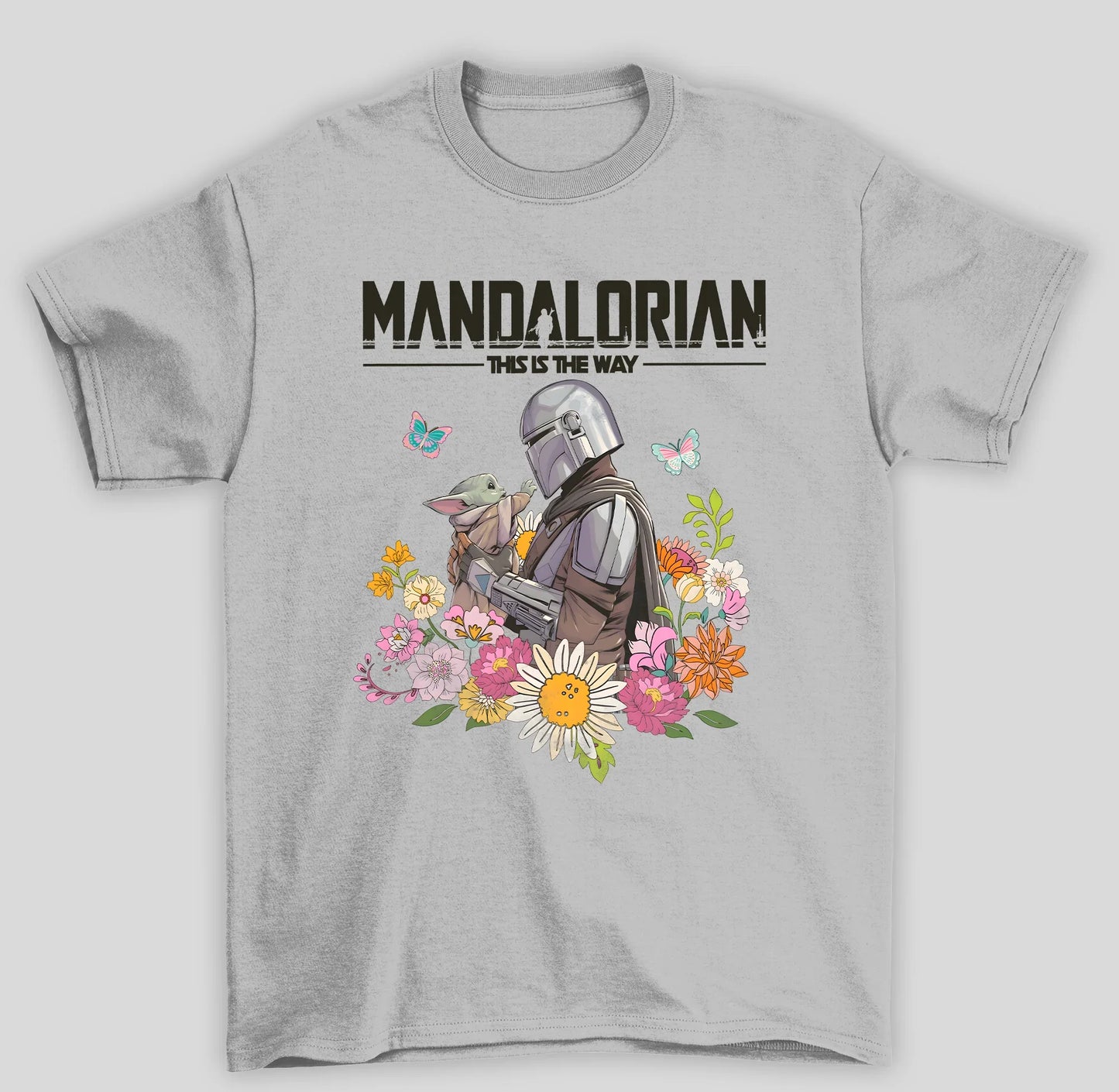 Camiseta Básica Unissex The Mandalorian His The Way Flores