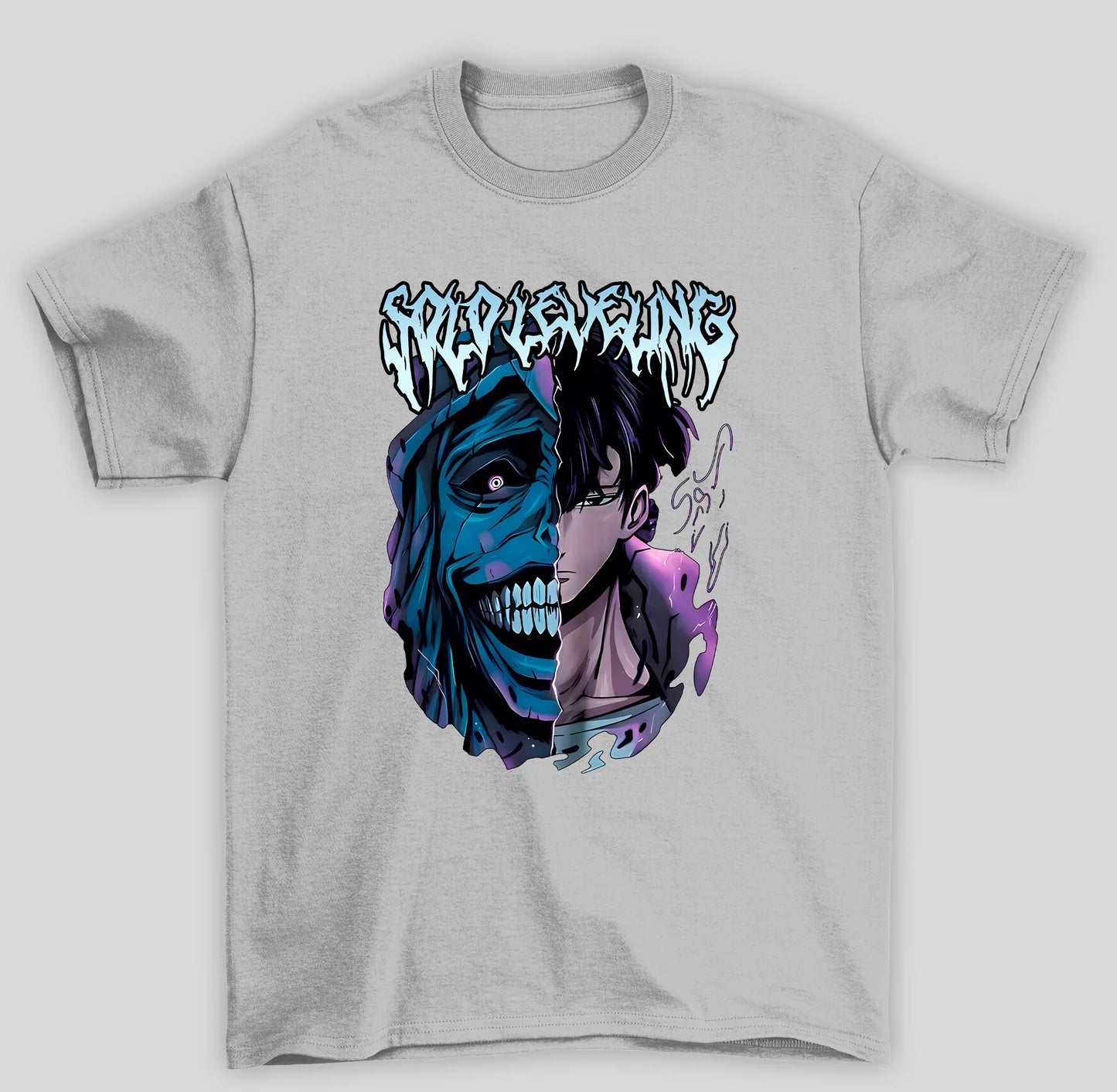 Camiseta Básica Unissex Solo Leveling Monstro Vs Sung