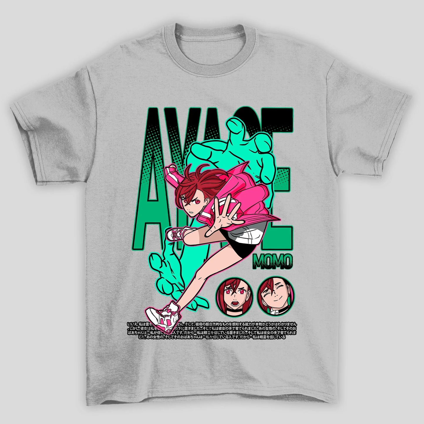 Camiseta Básica Unissex Dandadan Momo Ayase Maos