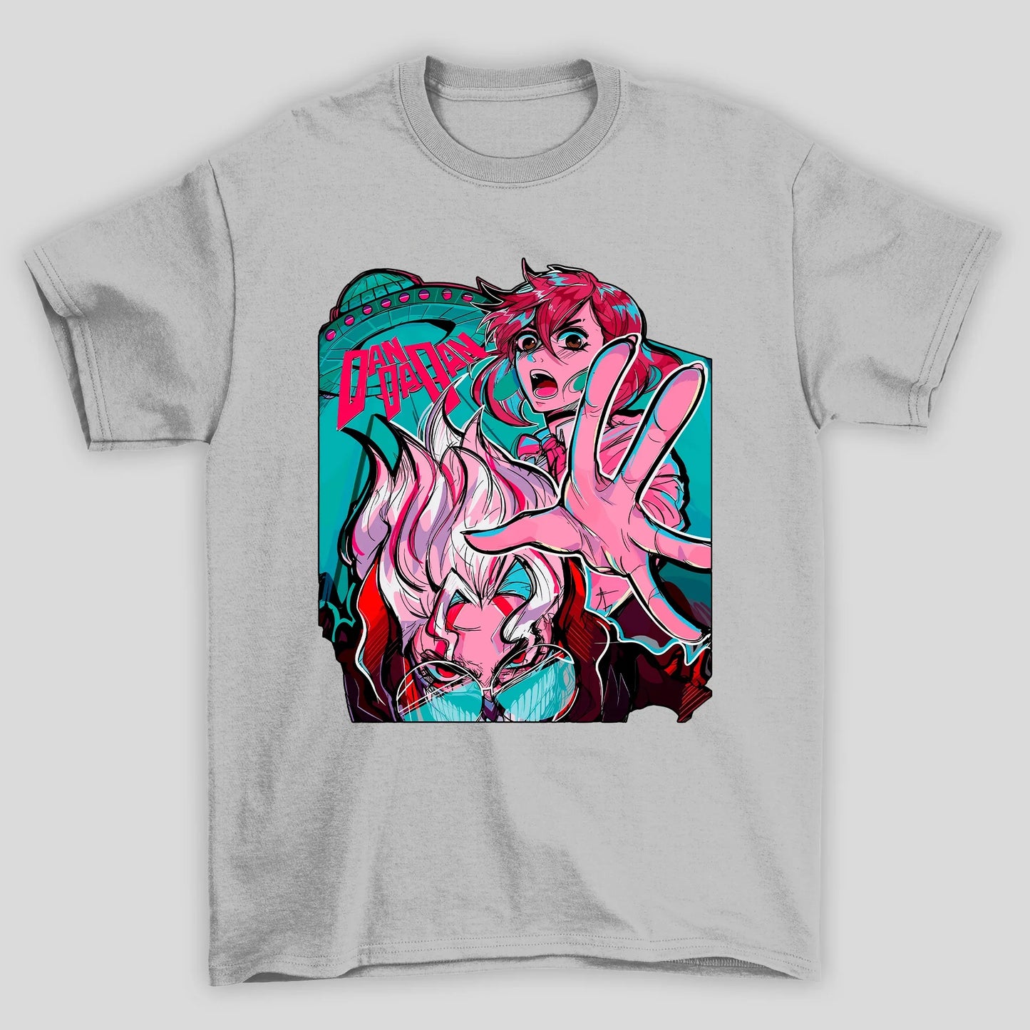 Camiseta Básica Unissex Dandadan Momo Ayase Okarun Nave