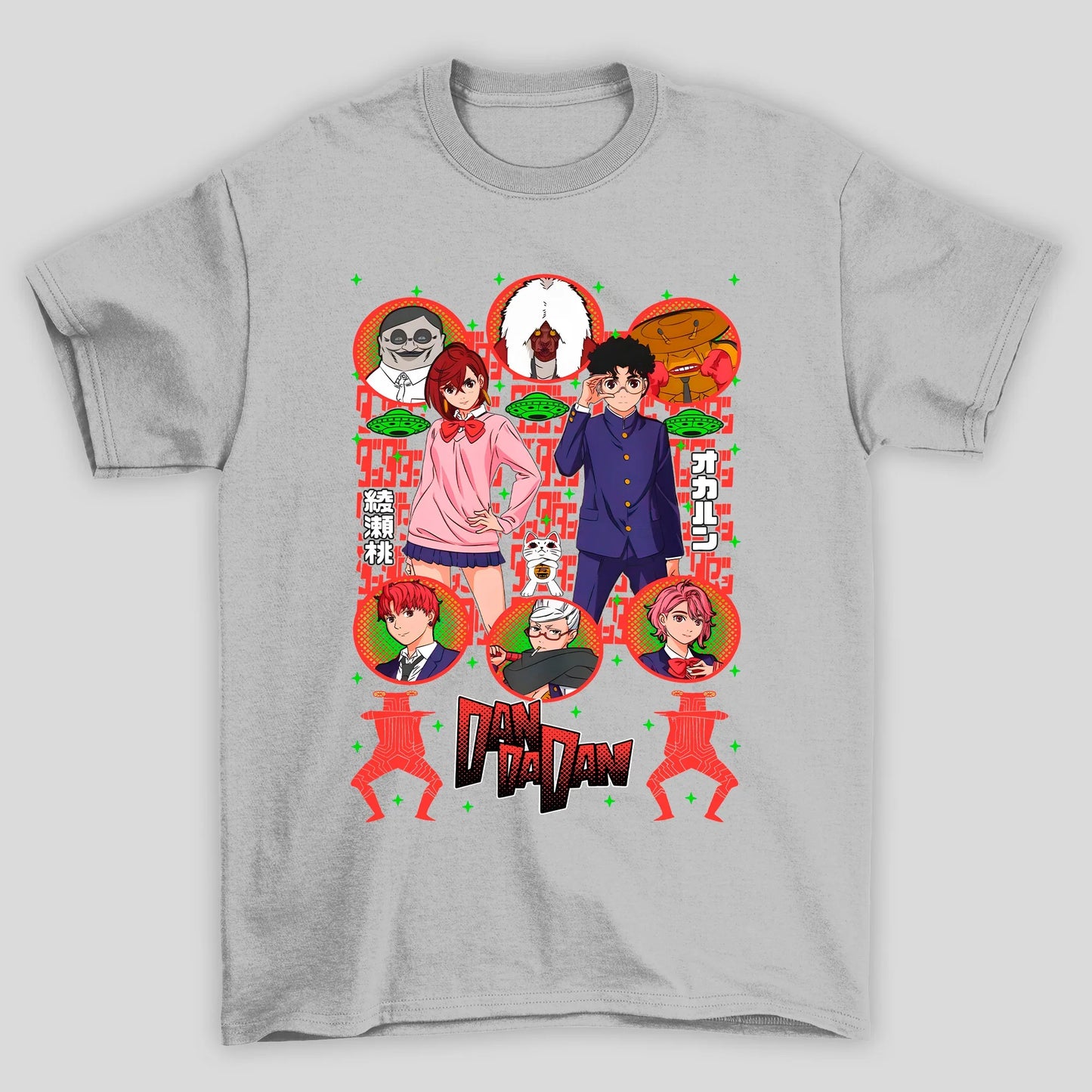 Camiseta Básica Unissex Dandadan Personagens
