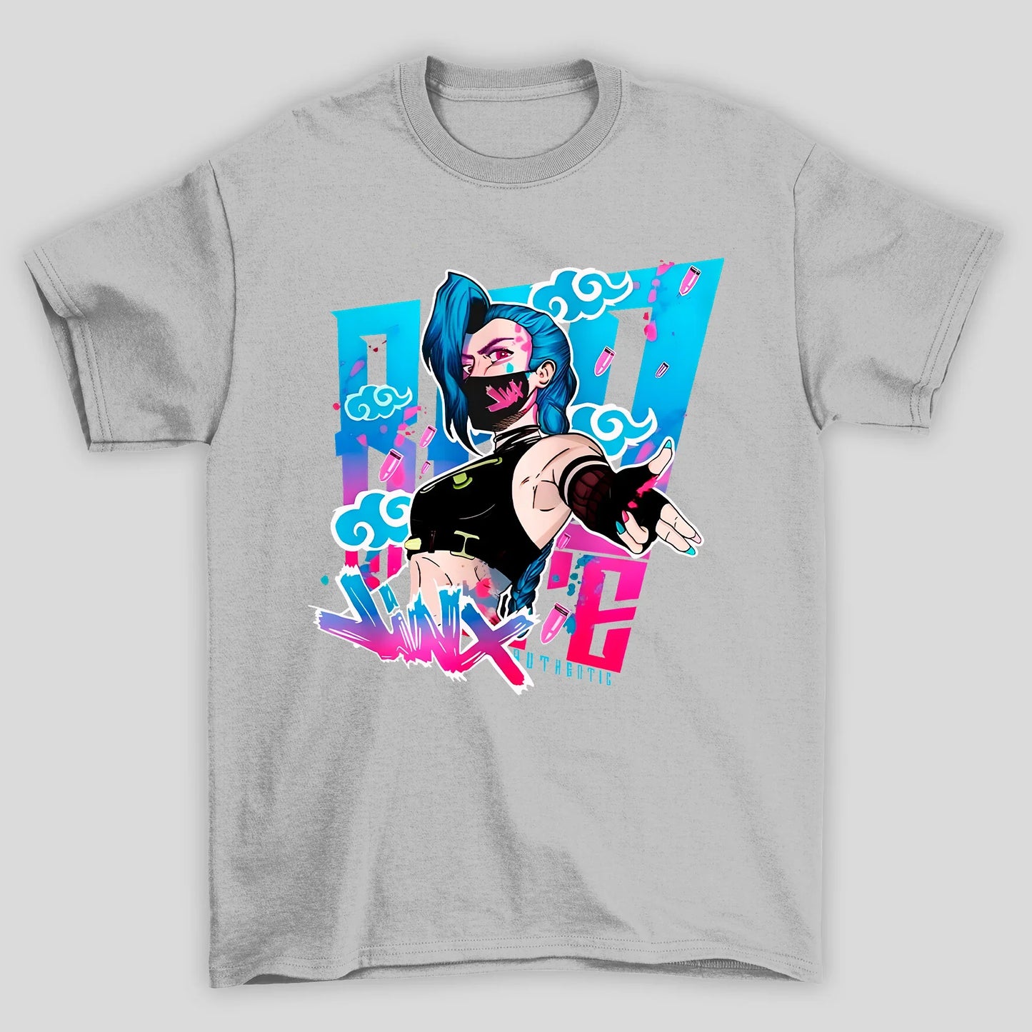 Camiseta Básica Unissex Arcane Jinx Mascara