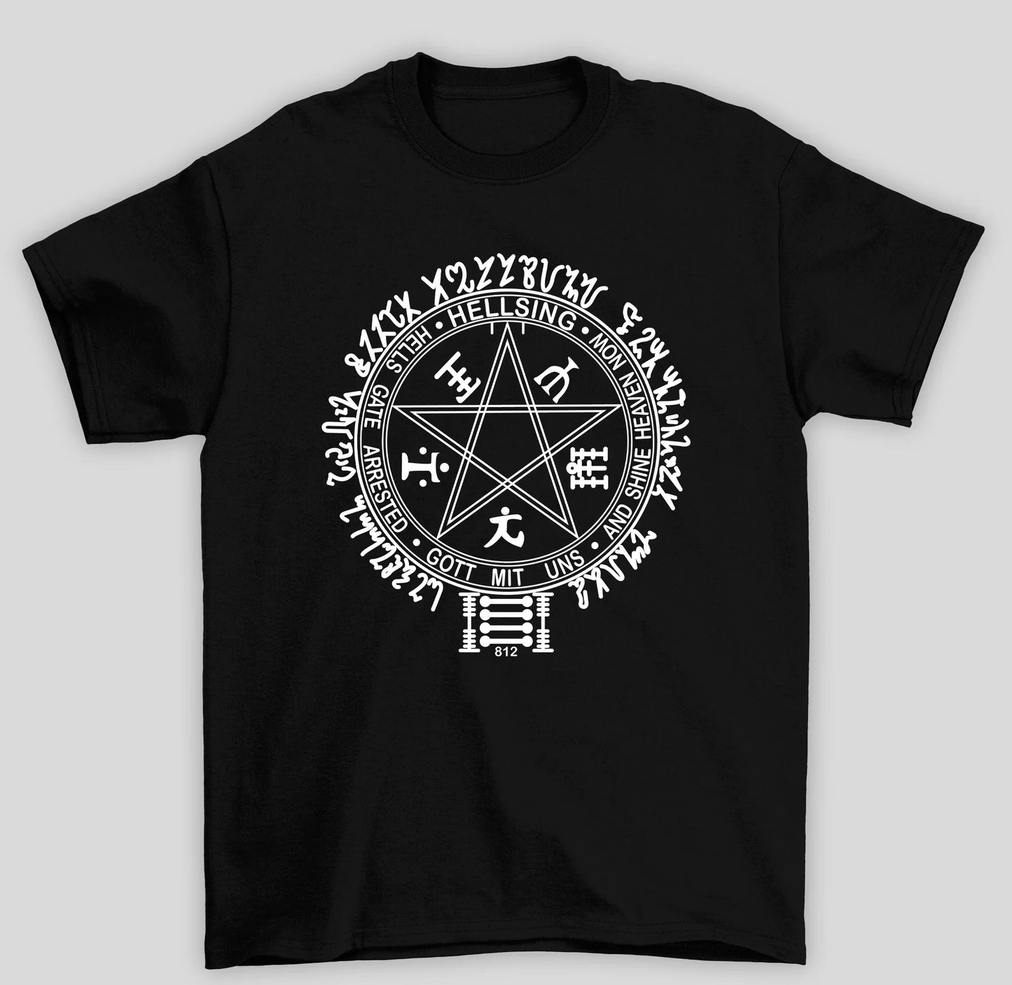 Camiseta Básica Unissex An Hellsing Selo Marca Anime- preto