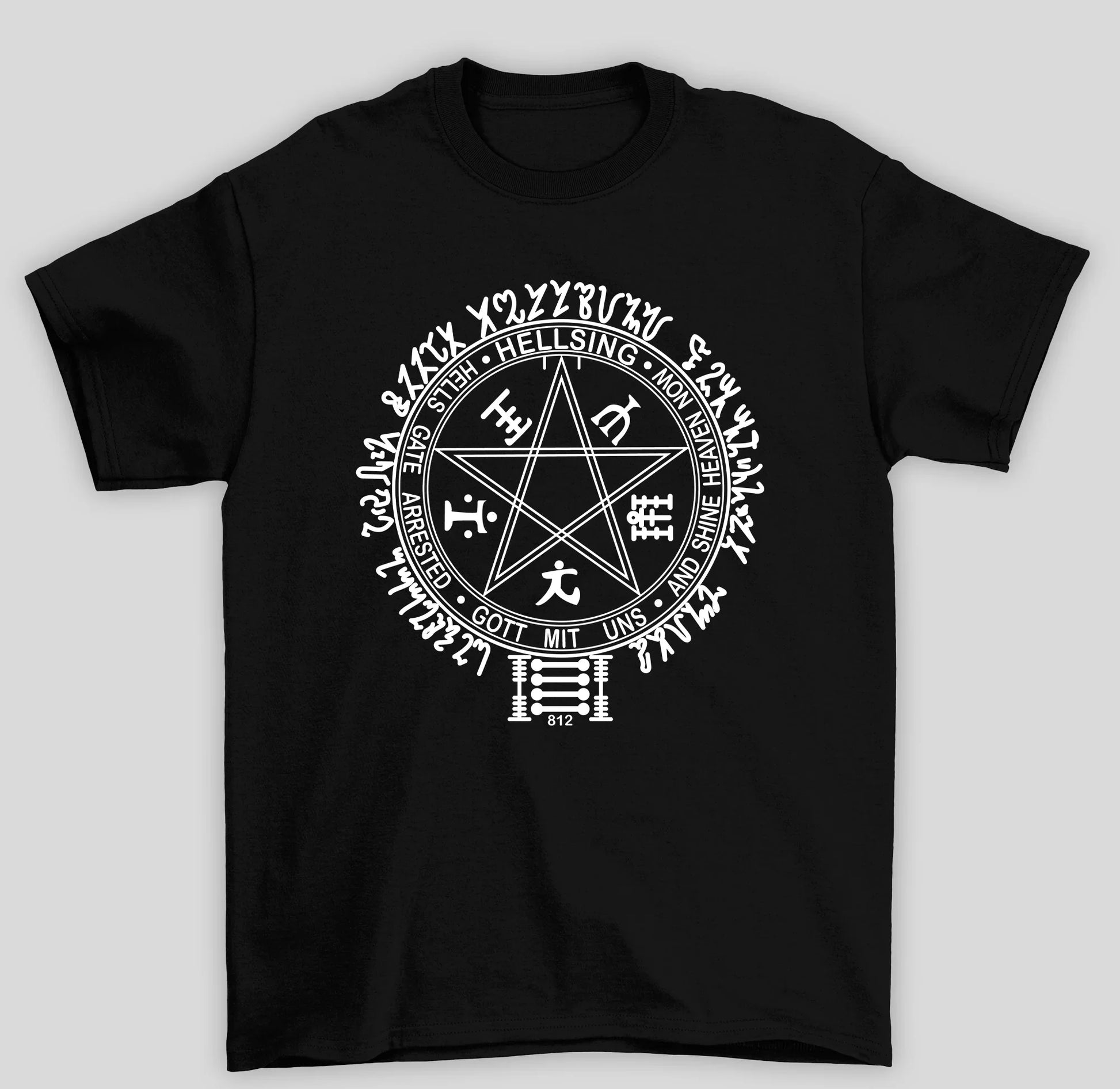 Camiseta Básica Unissex An Hellsing Selo Marca Anime- preto