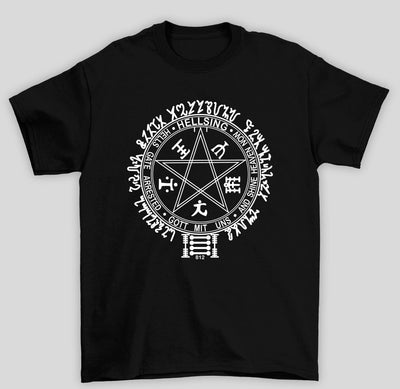 Camiseta Básica Unissex An Hellsing Selo Marca Anime- preto