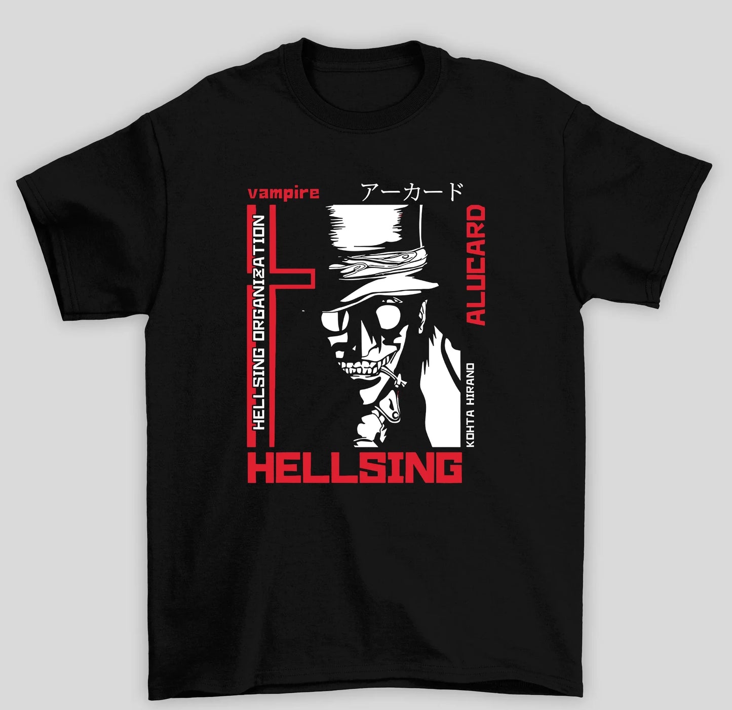 Camiseta Básica Unissex Alucard Hellsing Organization Anime- preto