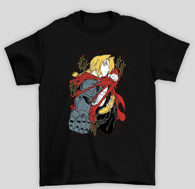 Camiseta Básica Unissex Fullmetal Alchemist Edward T.- preto