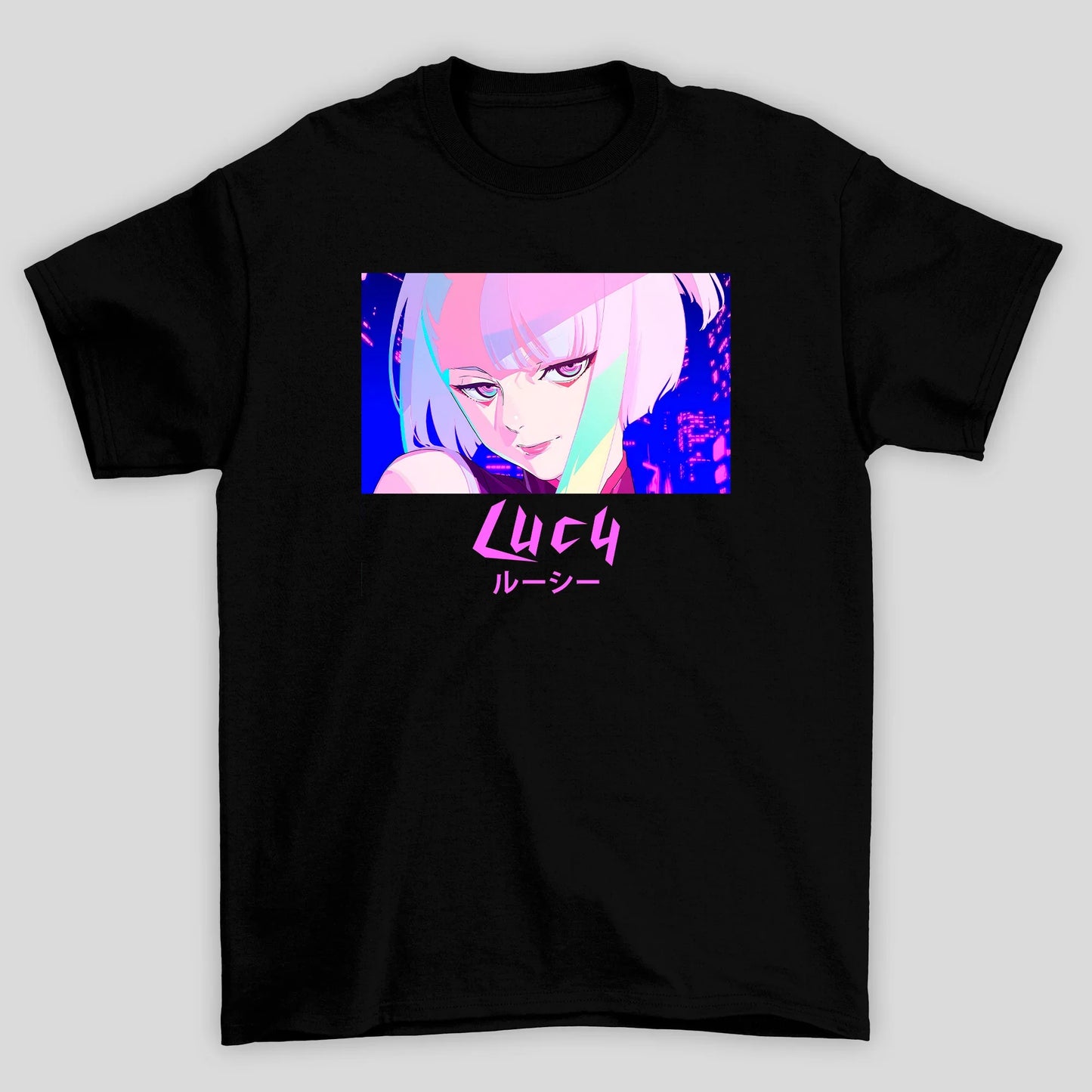 Camiseta Básica Unissex Lucy Anime CyberPunk