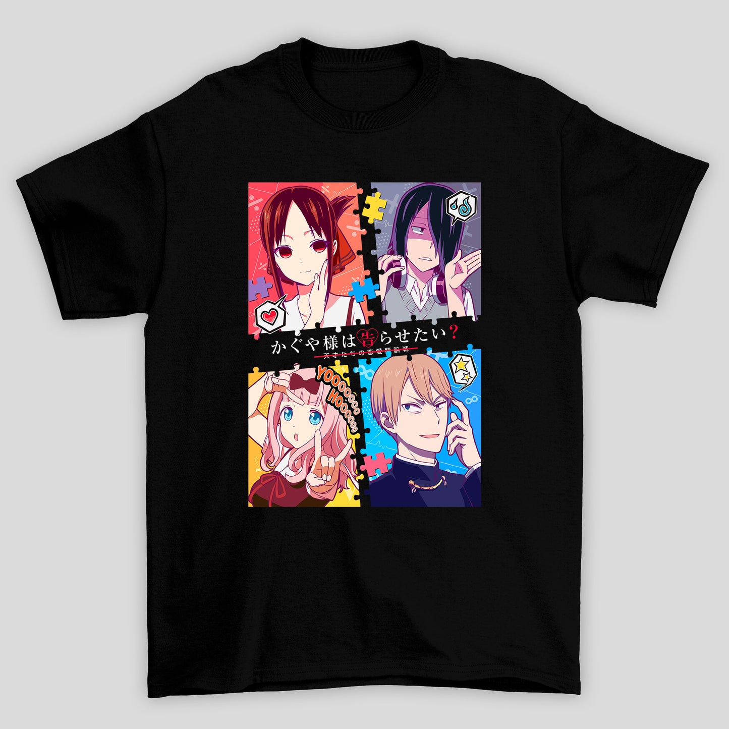 Camiseta Básica Unissex Anime Kaguya-Sama Personagens