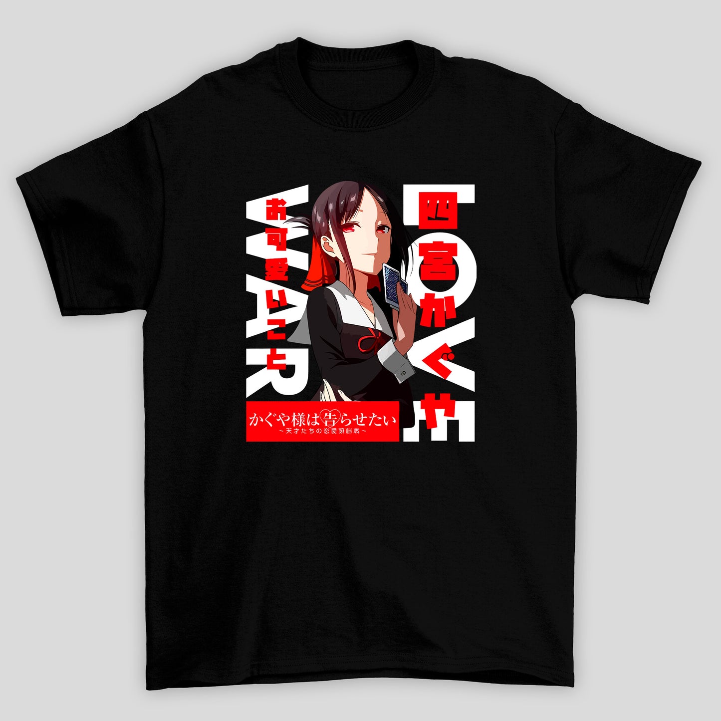 Camiseta Básica Unissex Kanji Carta Love is War Kaguya-sama