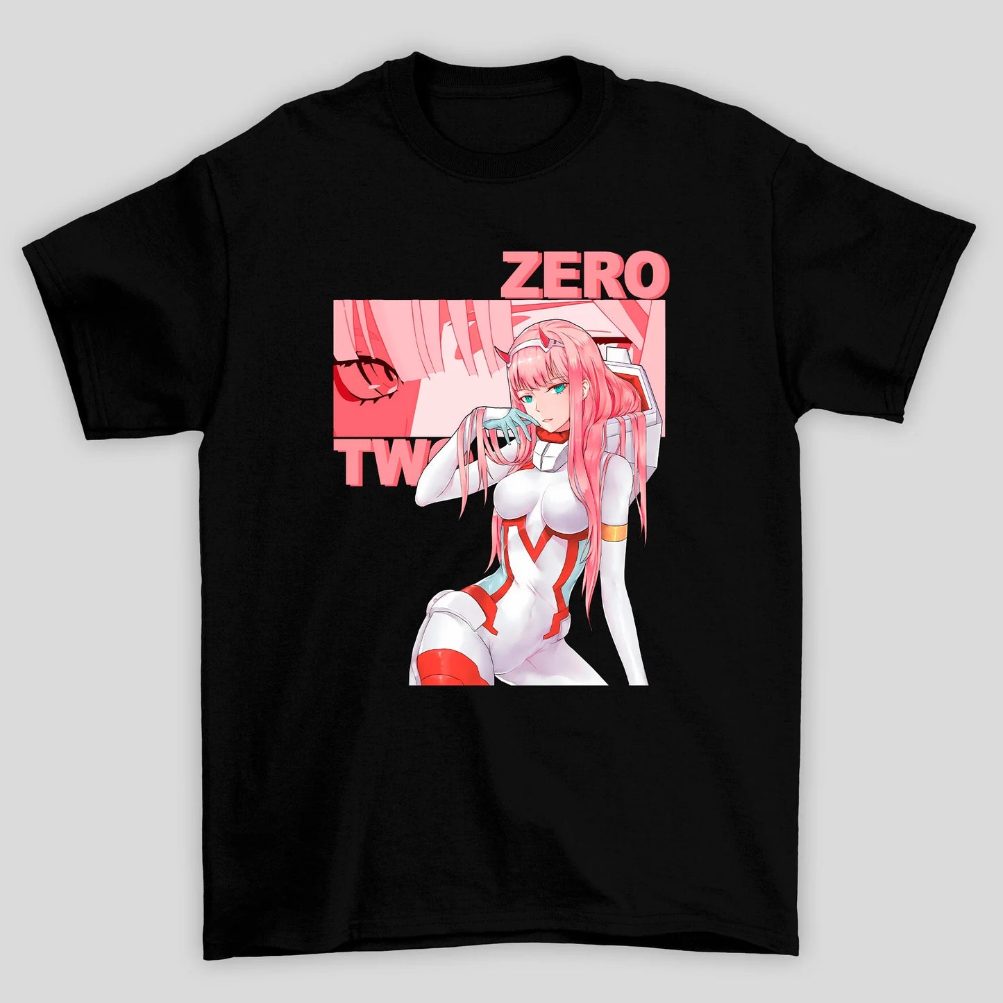 Camiseta Básica Unissex Zero Two Anime Darling In The Franxx Harajuku