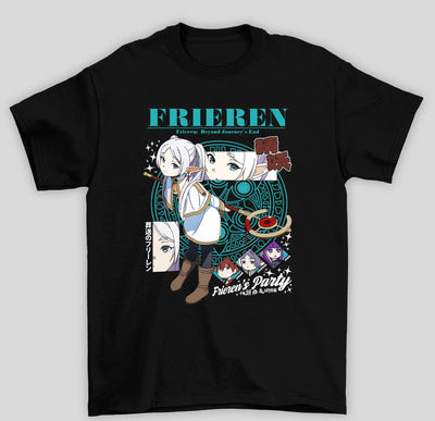 Camiseta Básica Unissex Frieren Party Frieren's- preto