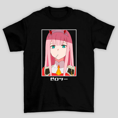 Camiseta Básica Unissex Zero Two Rosto Pirulito Darling In The Franxx
