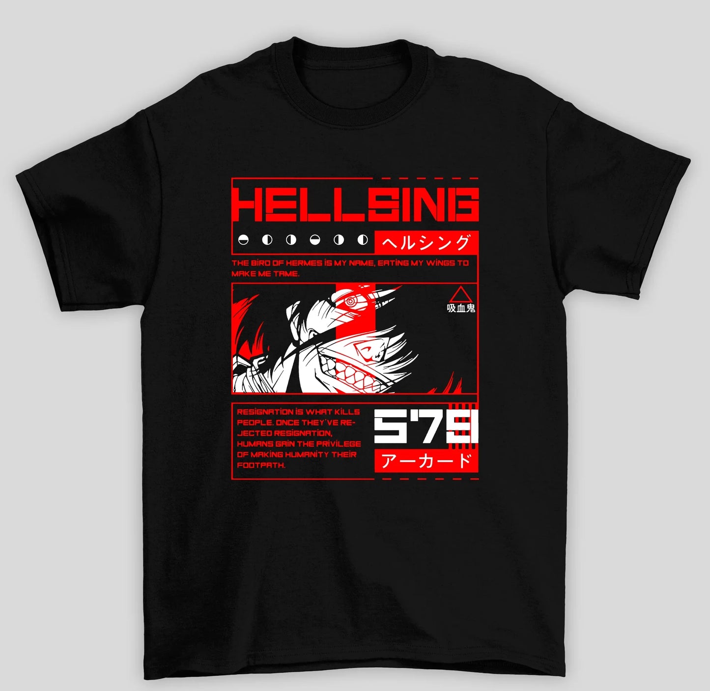 Camiseta Básica Unissex Hellsing The Bird Of Hermes Is My Name